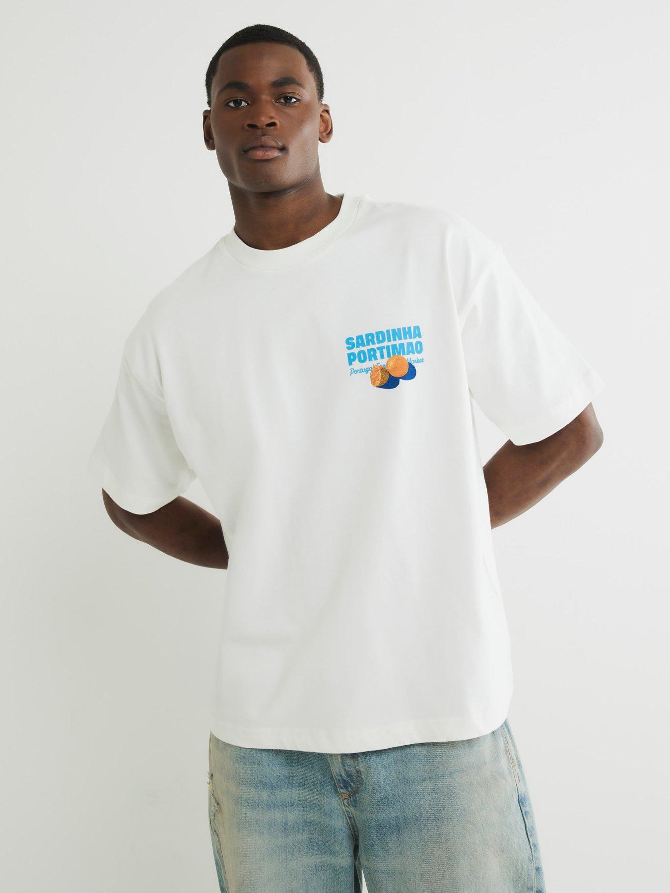 Image 3 of 4 of River Island White Boxy Fit Lemon Sardine T-shirt