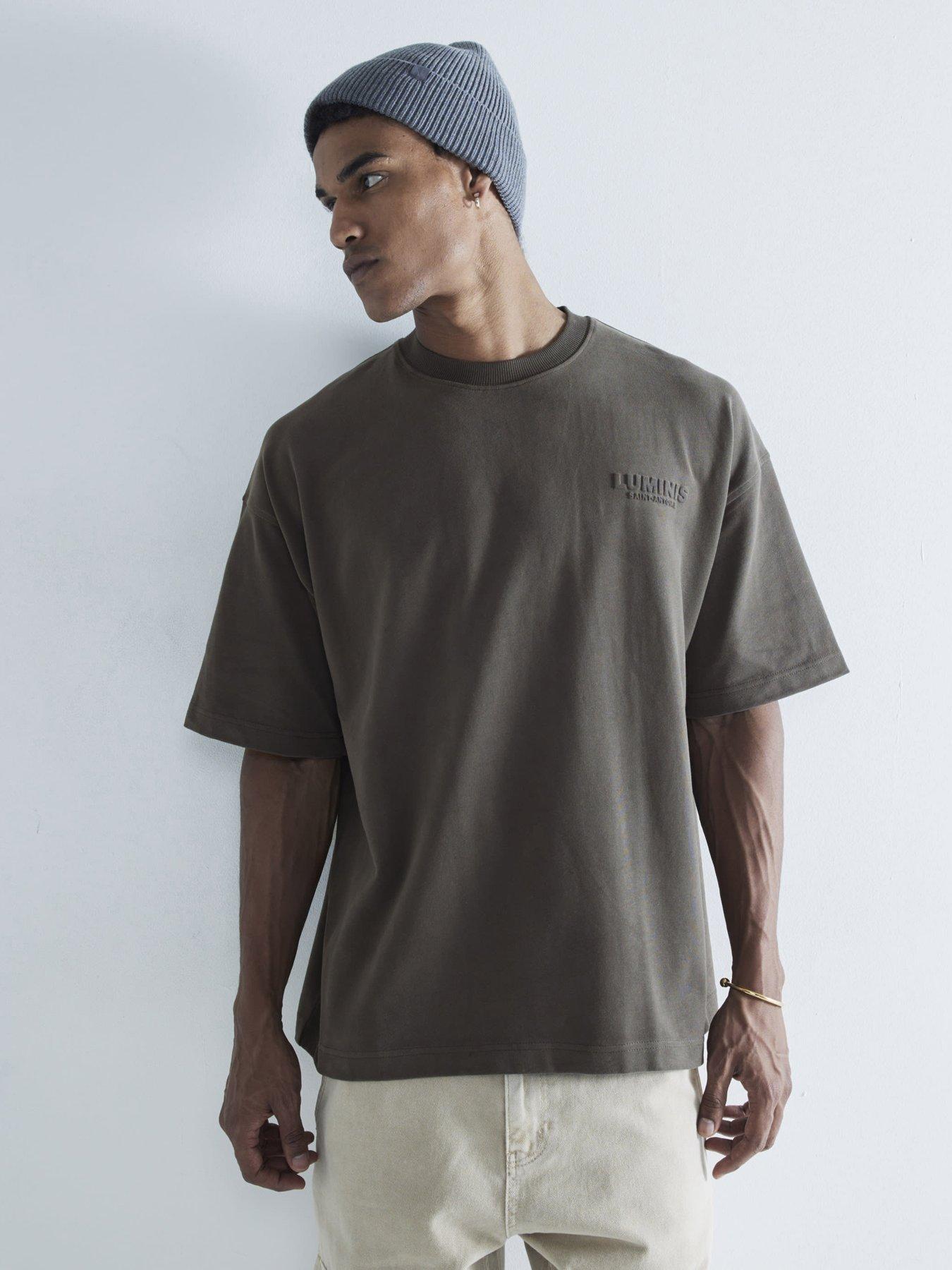 Image 1 of 5 of River Island Oversized Luminis Embossed T-shirt