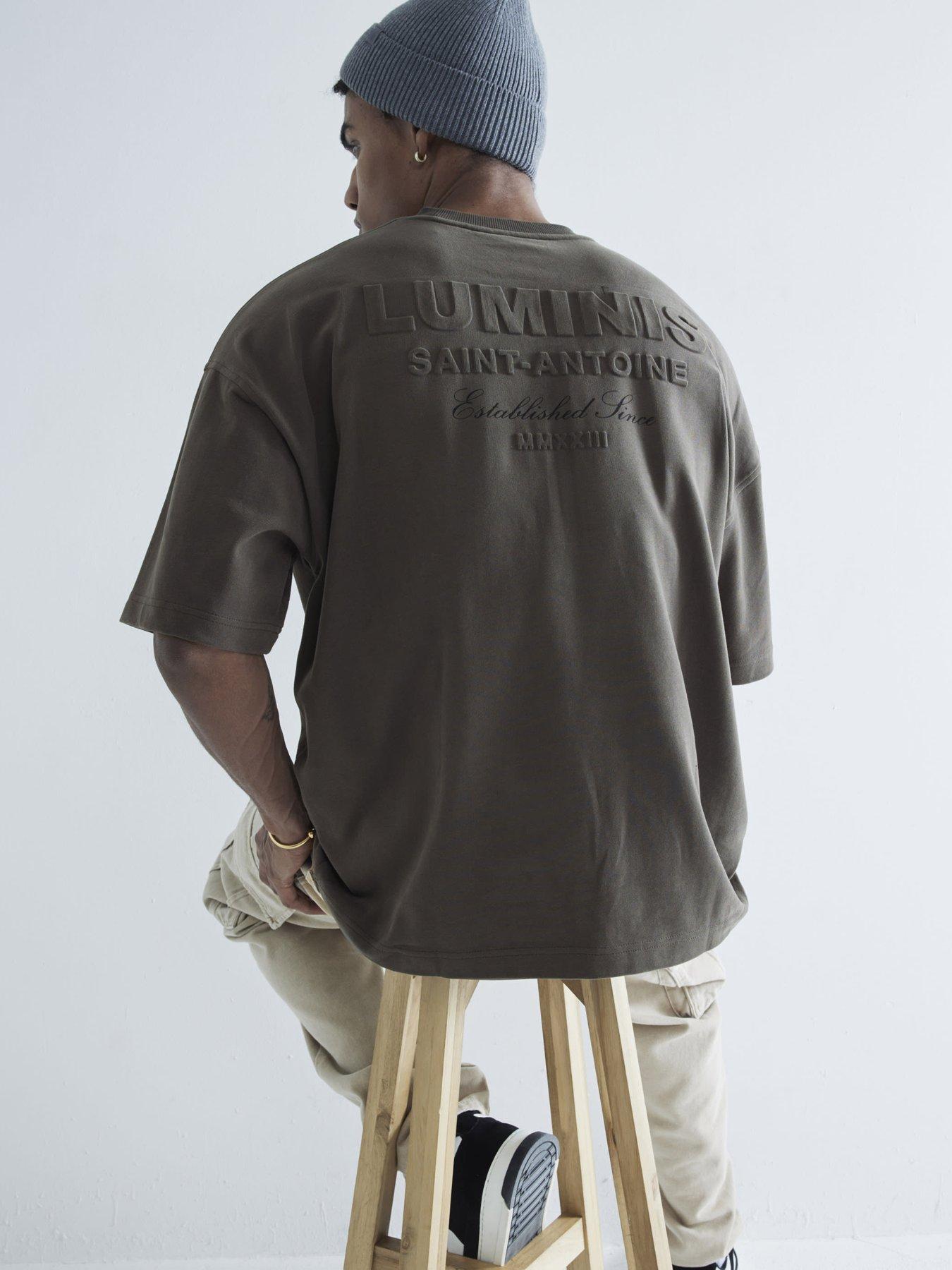 Image 2 of 5 of River Island Oversized Luminis Embossed T-shirt