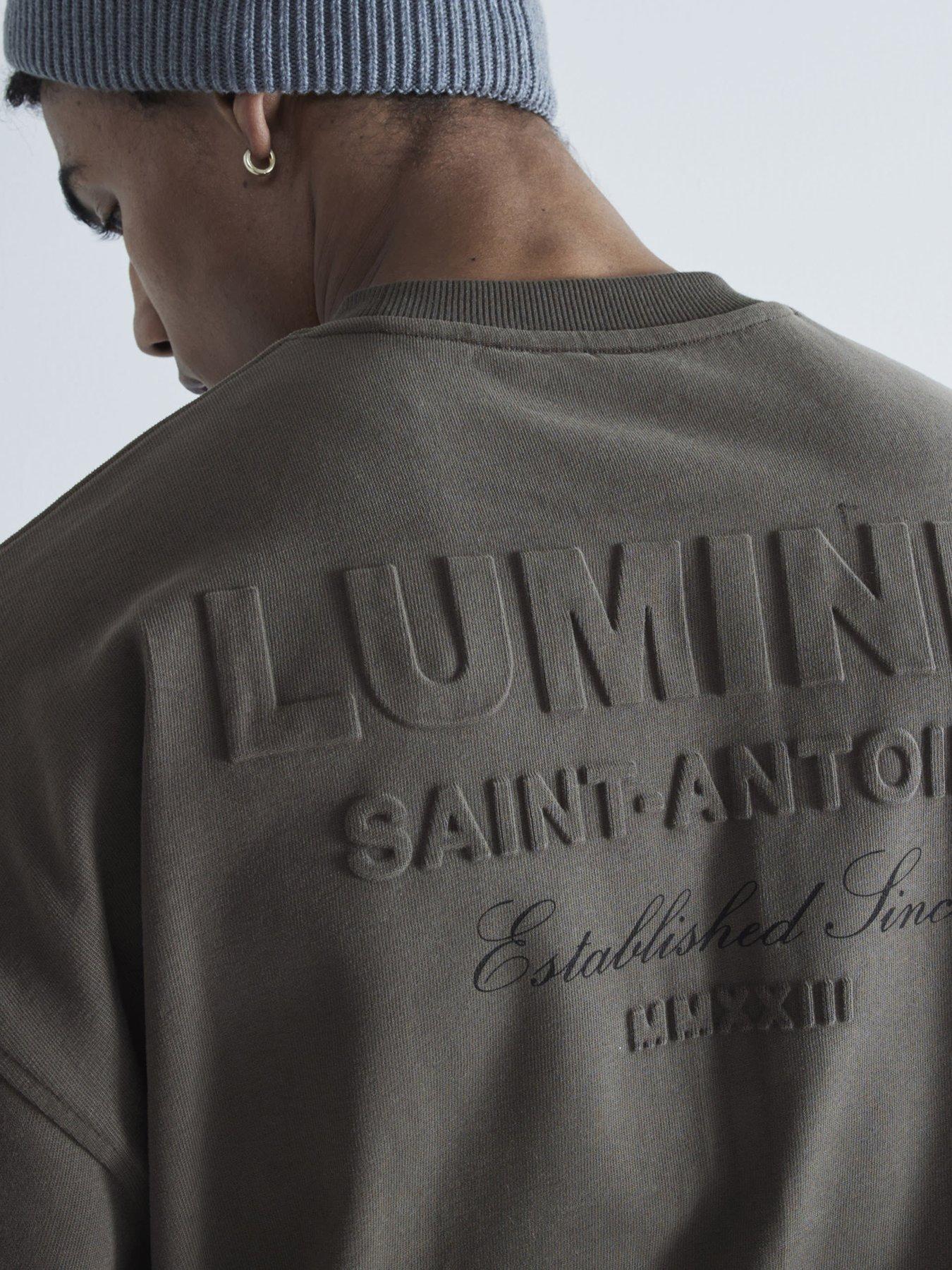 Image 4 of 5 of River Island Oversized Luminis Embossed T-shirt