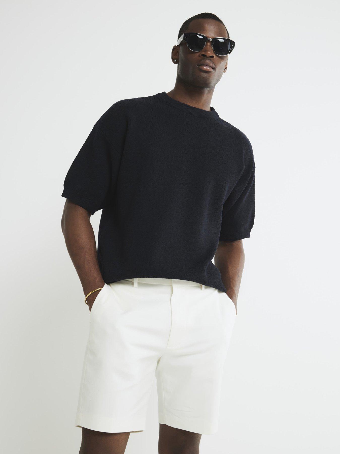 undefined Cream Slim Fit Chino Shorts