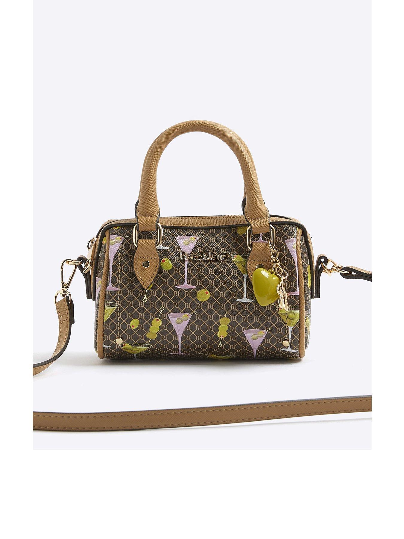 undefined Martini Monogram Print Cross Body Bag