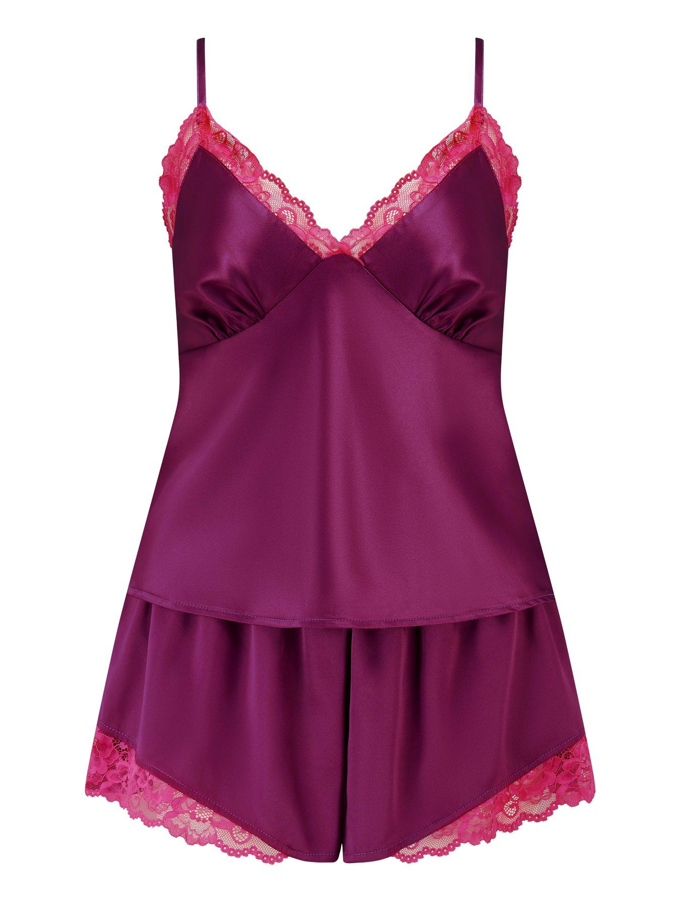 Image 3 of 4 of Pour Moi Dusk Satin Lace Trim Cami and Short