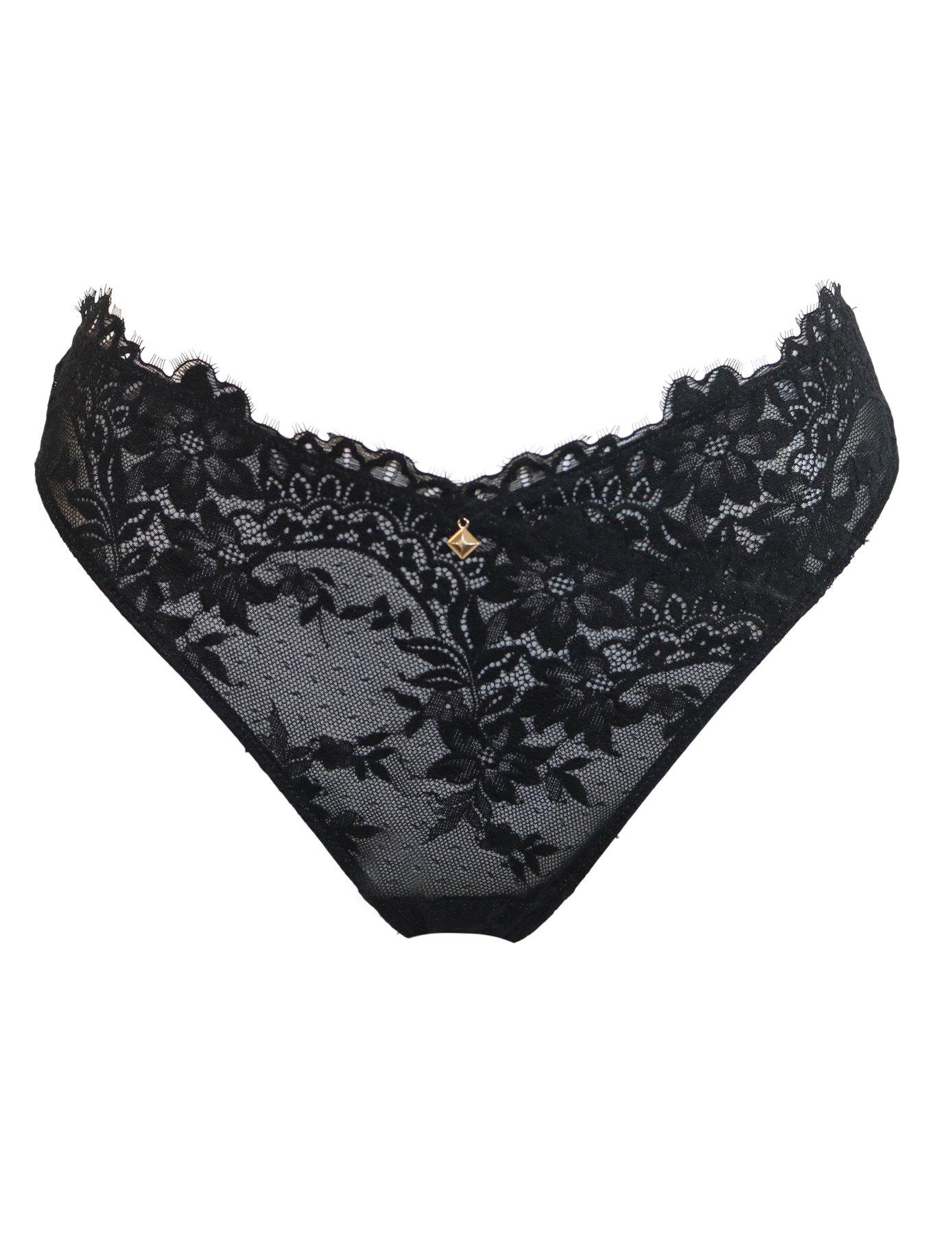 Image 3 of 4 of Pour Moi Nova Eyelash Lace Cheeky Brazilian Brief