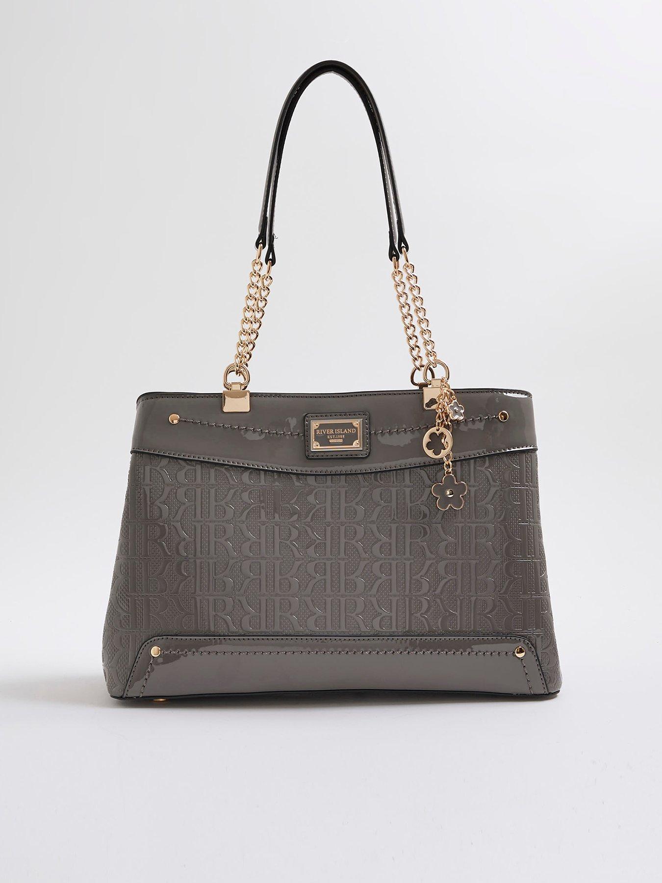 undefined Chain Handle Embossed Tote Bag