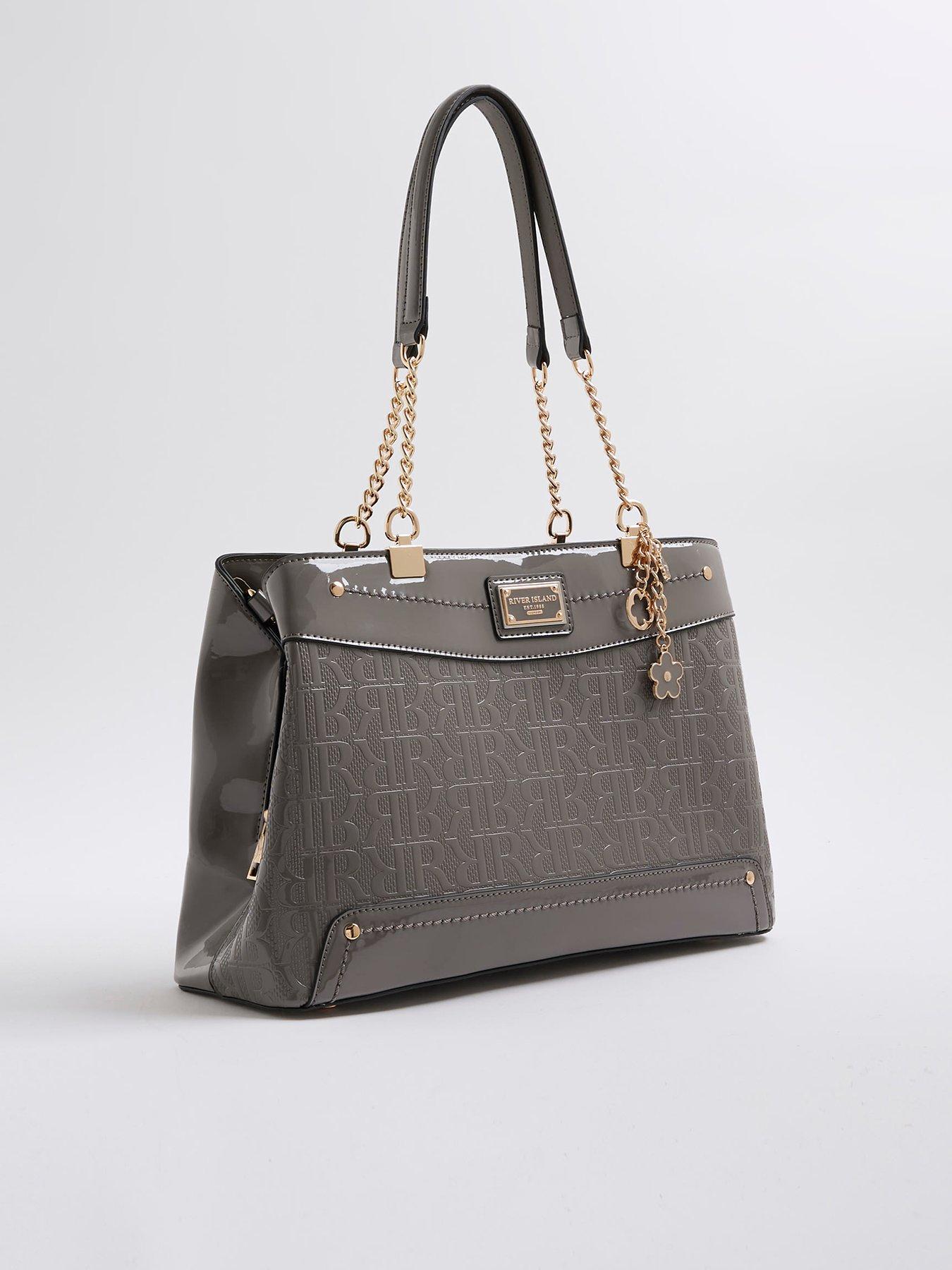 Image 3 of 5 of River Island Chain Handle Embossed Tote Bag