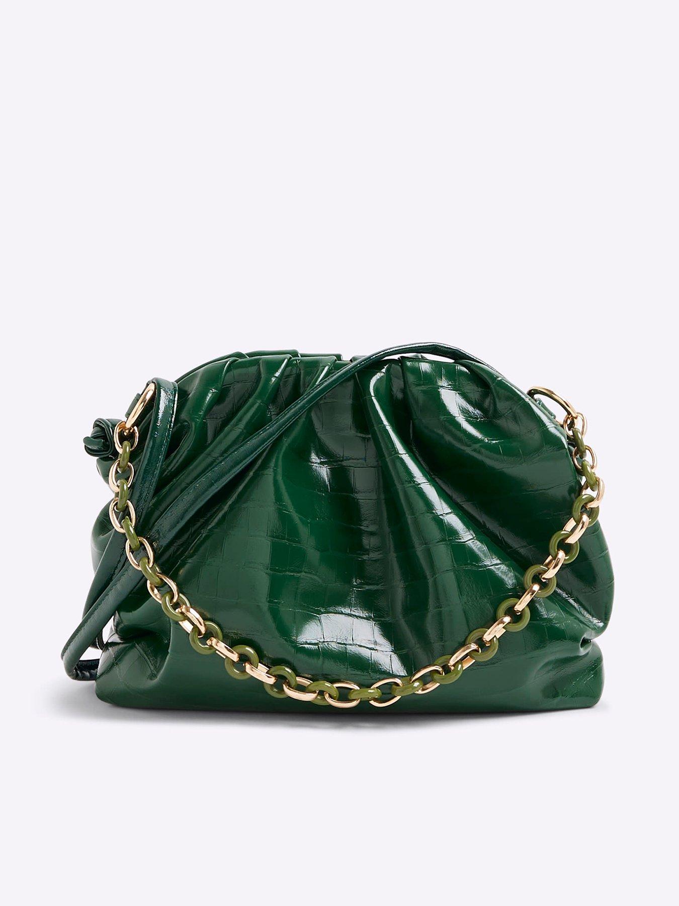 undefined Chain Front Ruched Cross Body Bag