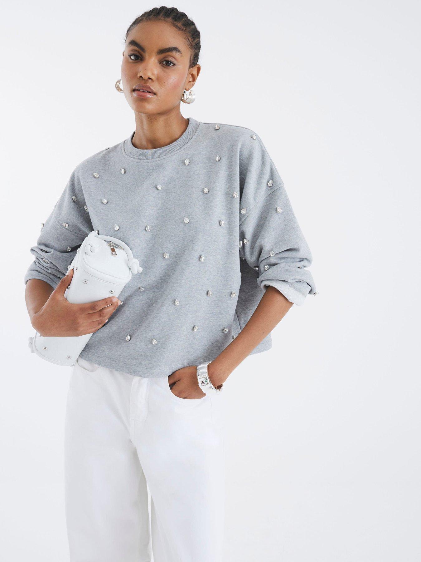undefined Diamante Embellished Sweatshirt