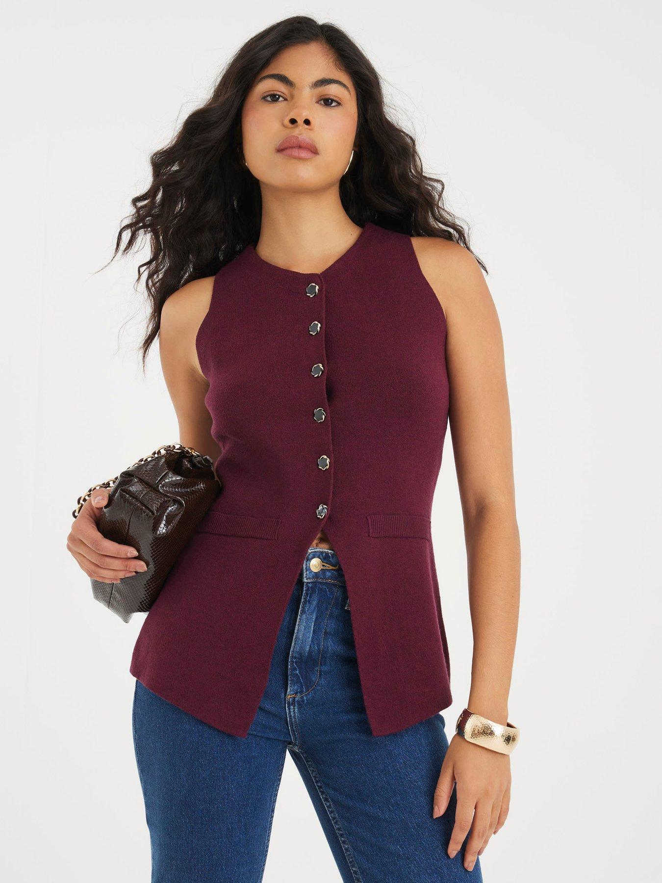 undefined Knitted Longline Waistcoat