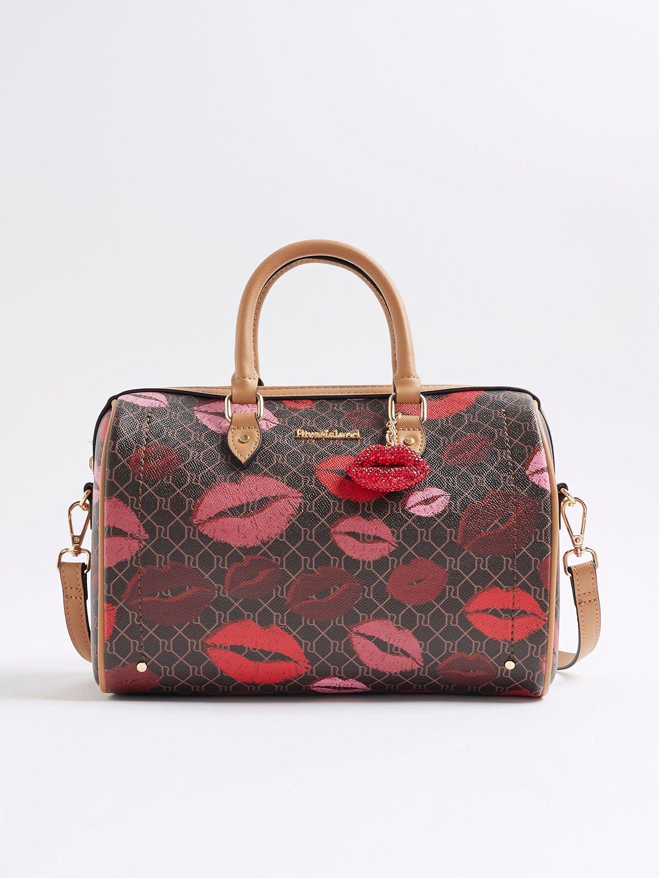 River Island Monogram Lips Print Cross Body Bag