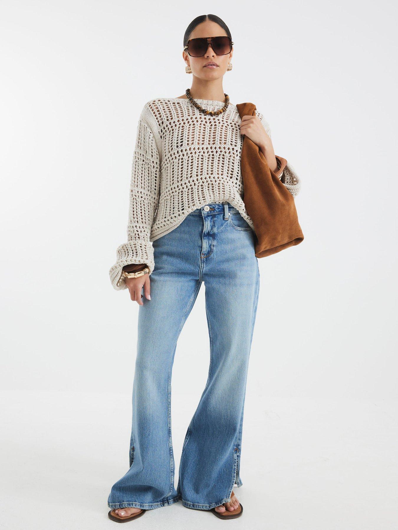 undefined Petite High Rise Flared Jeans