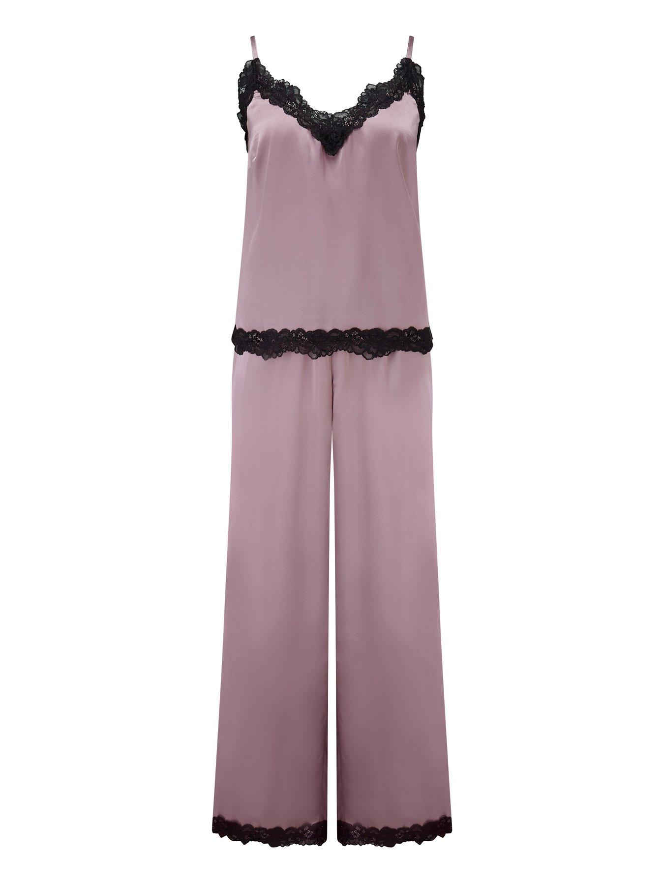 Image 3 of 4 of Pour Moi Dusk Satin and Lace Cami and Trouser Pyjama Set