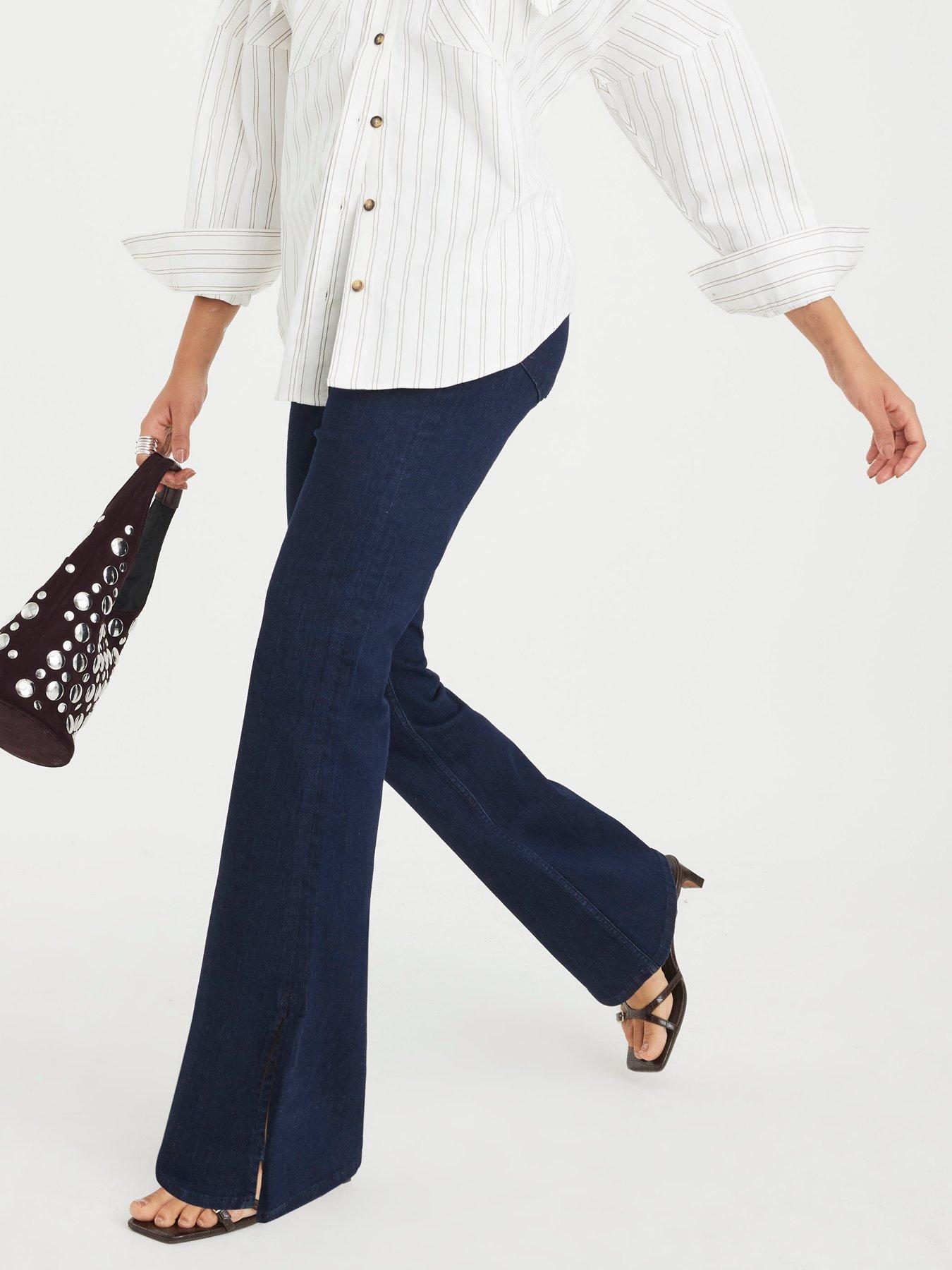 River Island Indigo High Rise Flared Jeans - Blue