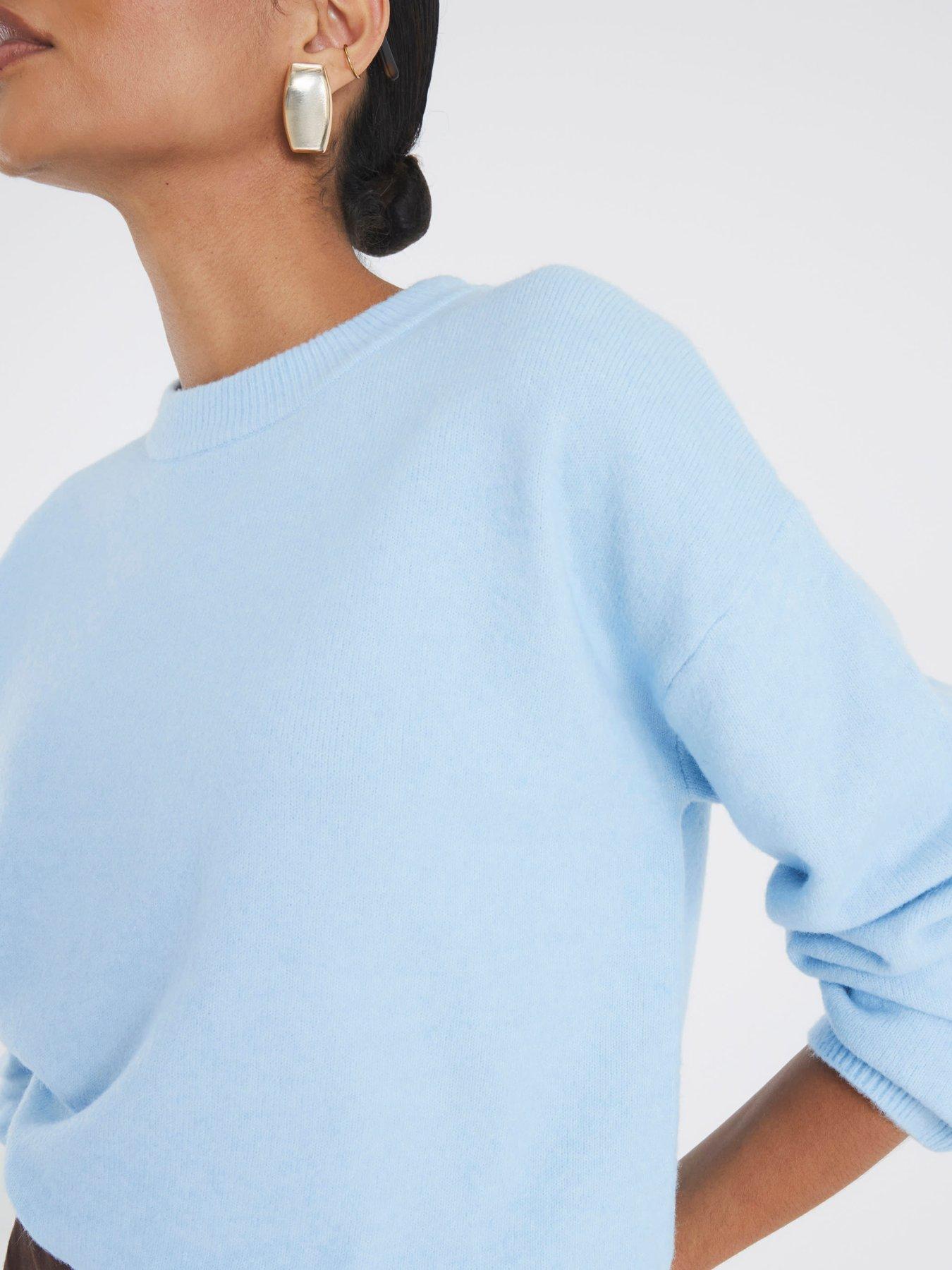 Image 4 of 4 of River Island Crew Neck Knitted Jumper - Blue