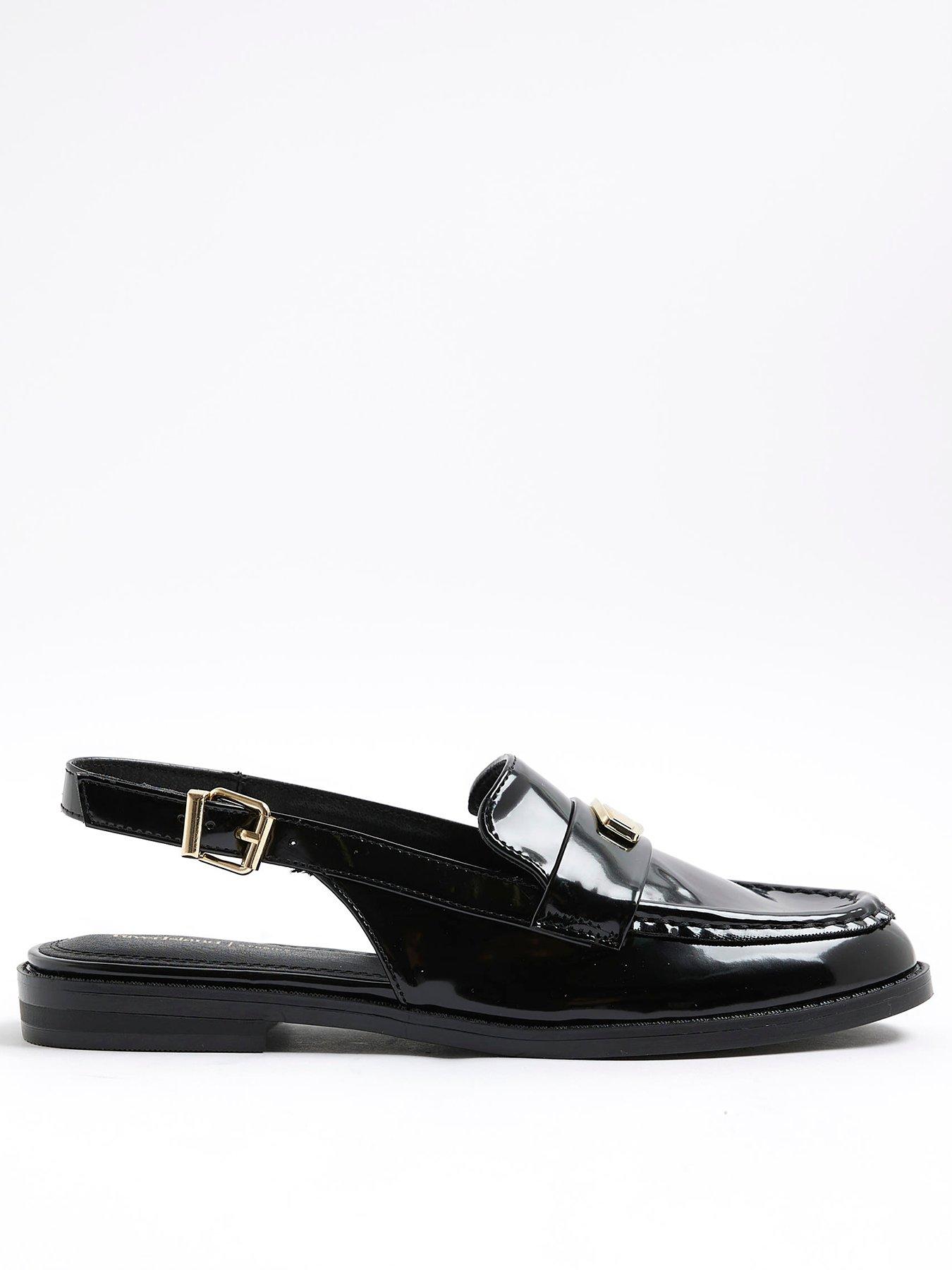 River Island Slingback Loafers - Black