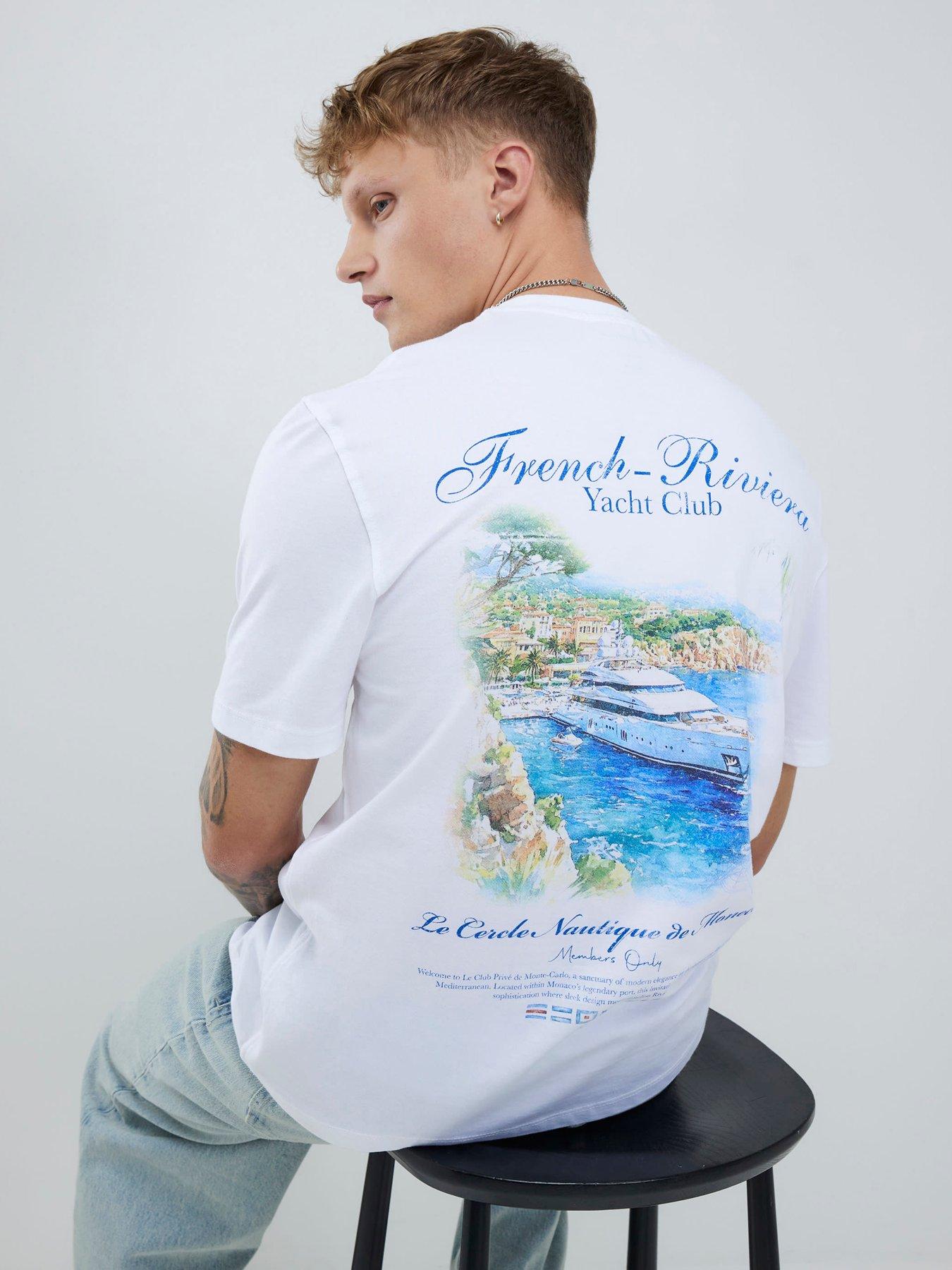 River Island Regular Fit French Riviera T-shirt - White