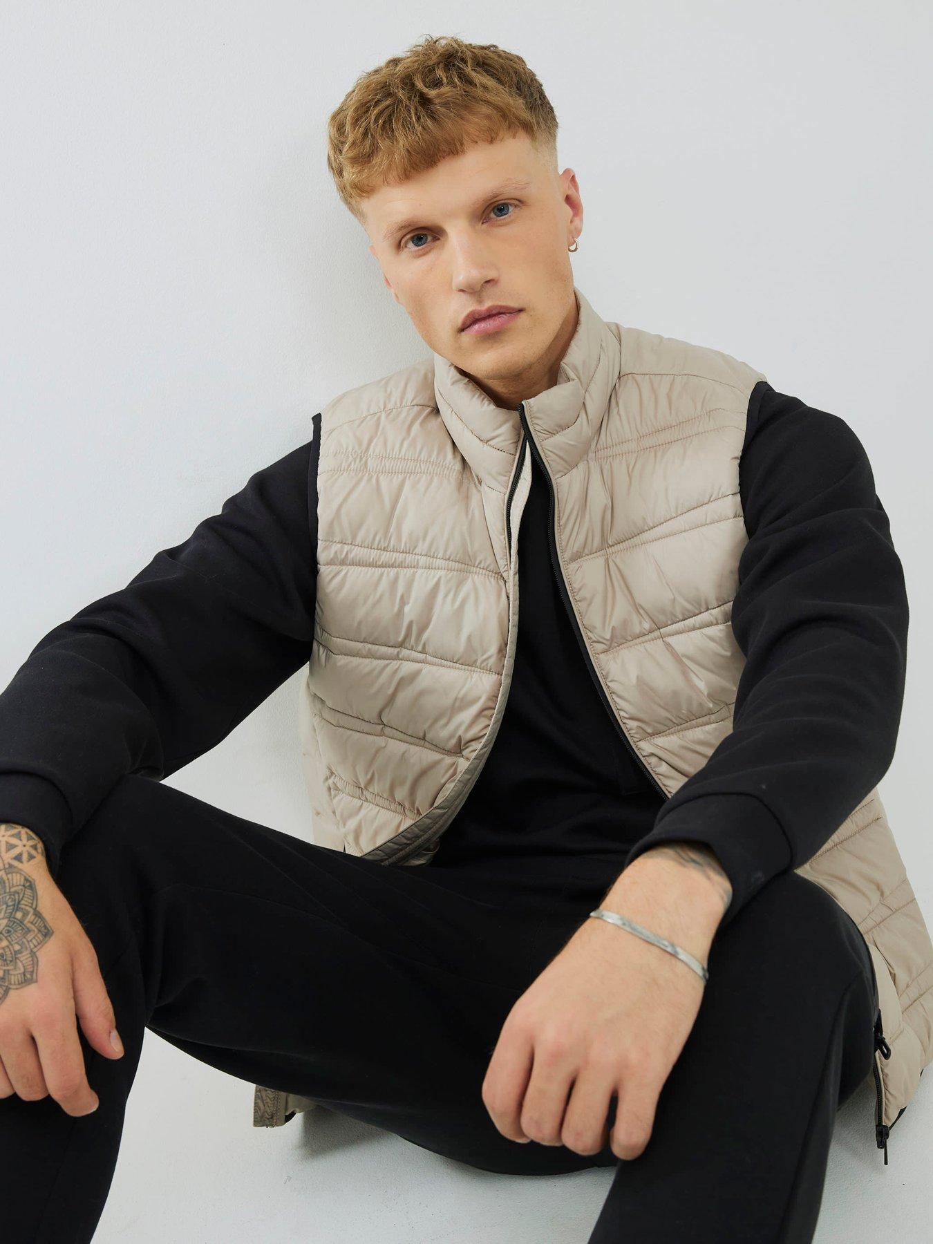 River Island Beige Lightweight Puffer Gilet - Natural