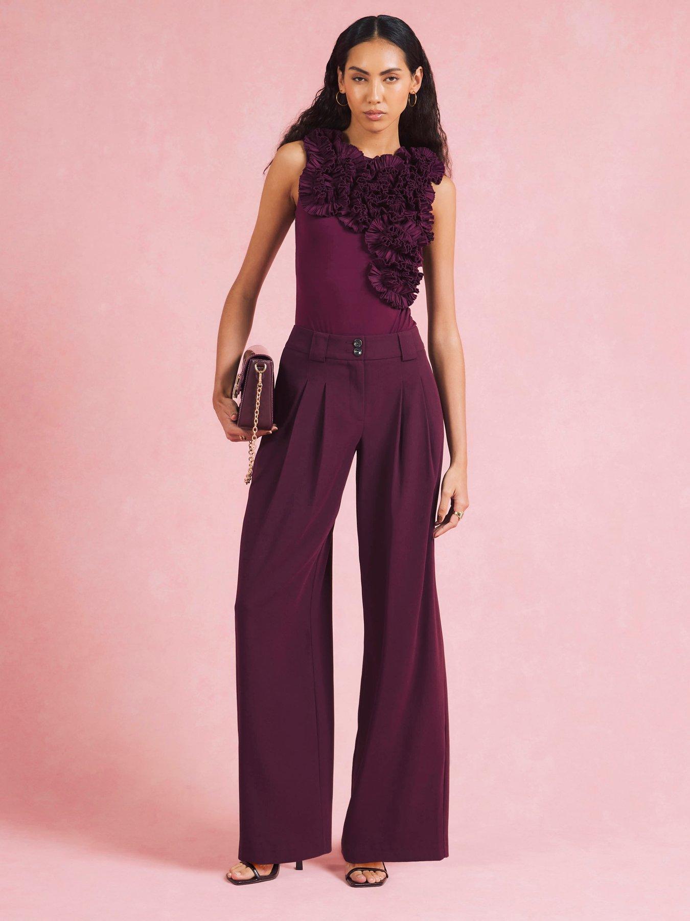 River Island Red Sleeveless Ruffle Bodysuit - Purple