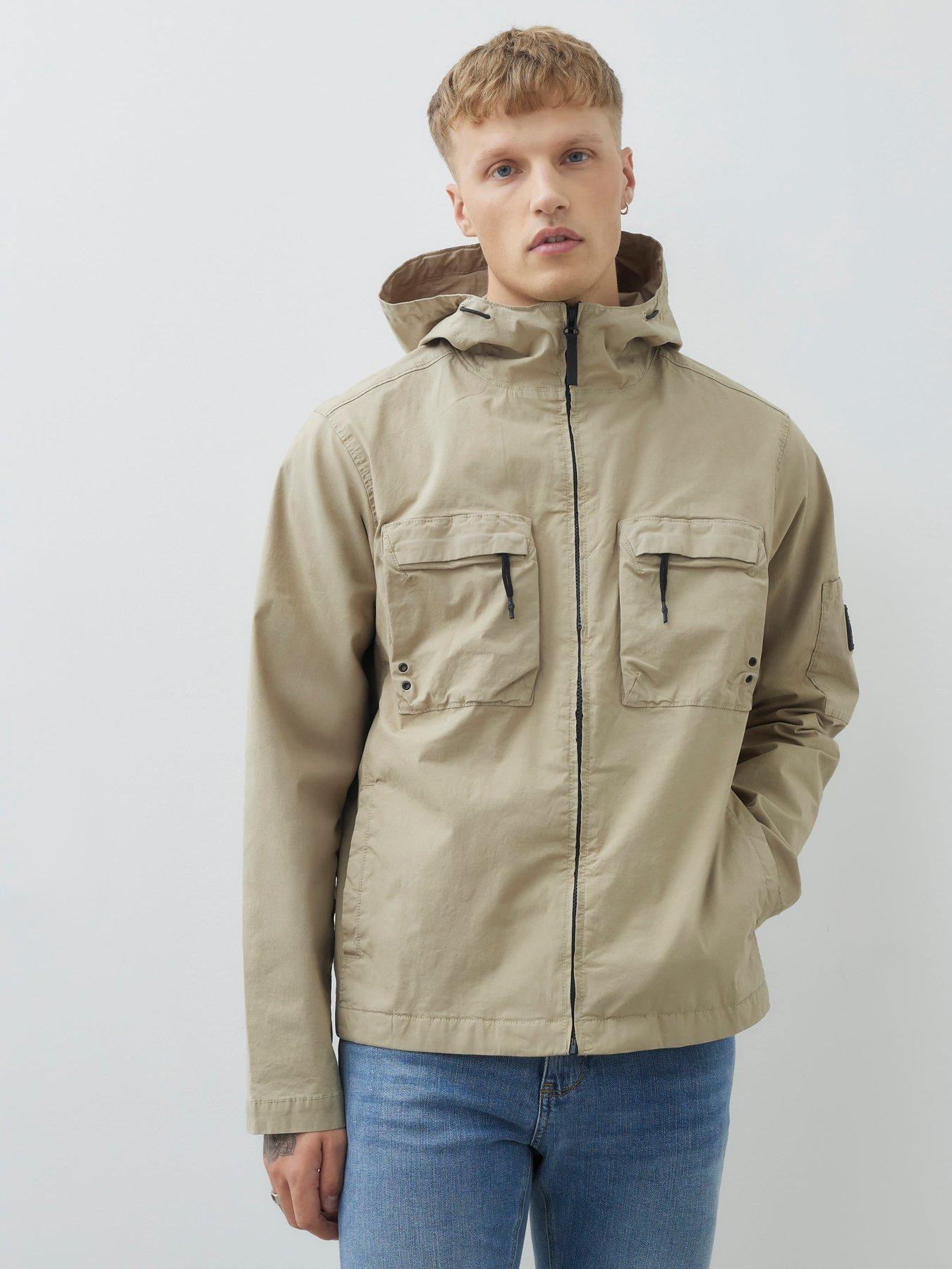 River Island Beige Hooded Washed Jacket - Natural