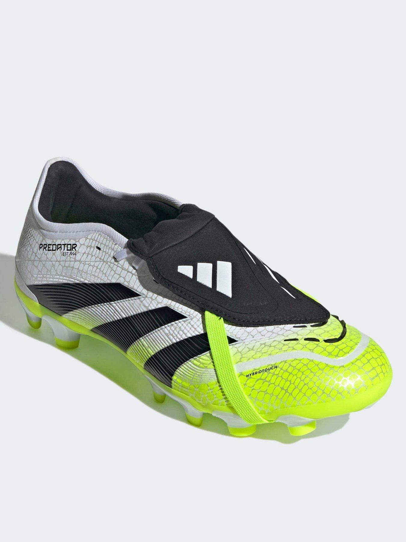 adidas Predator Pro Fold-Over Tongue Multi-Ground Boots, White/Black, Size 7.5, Men