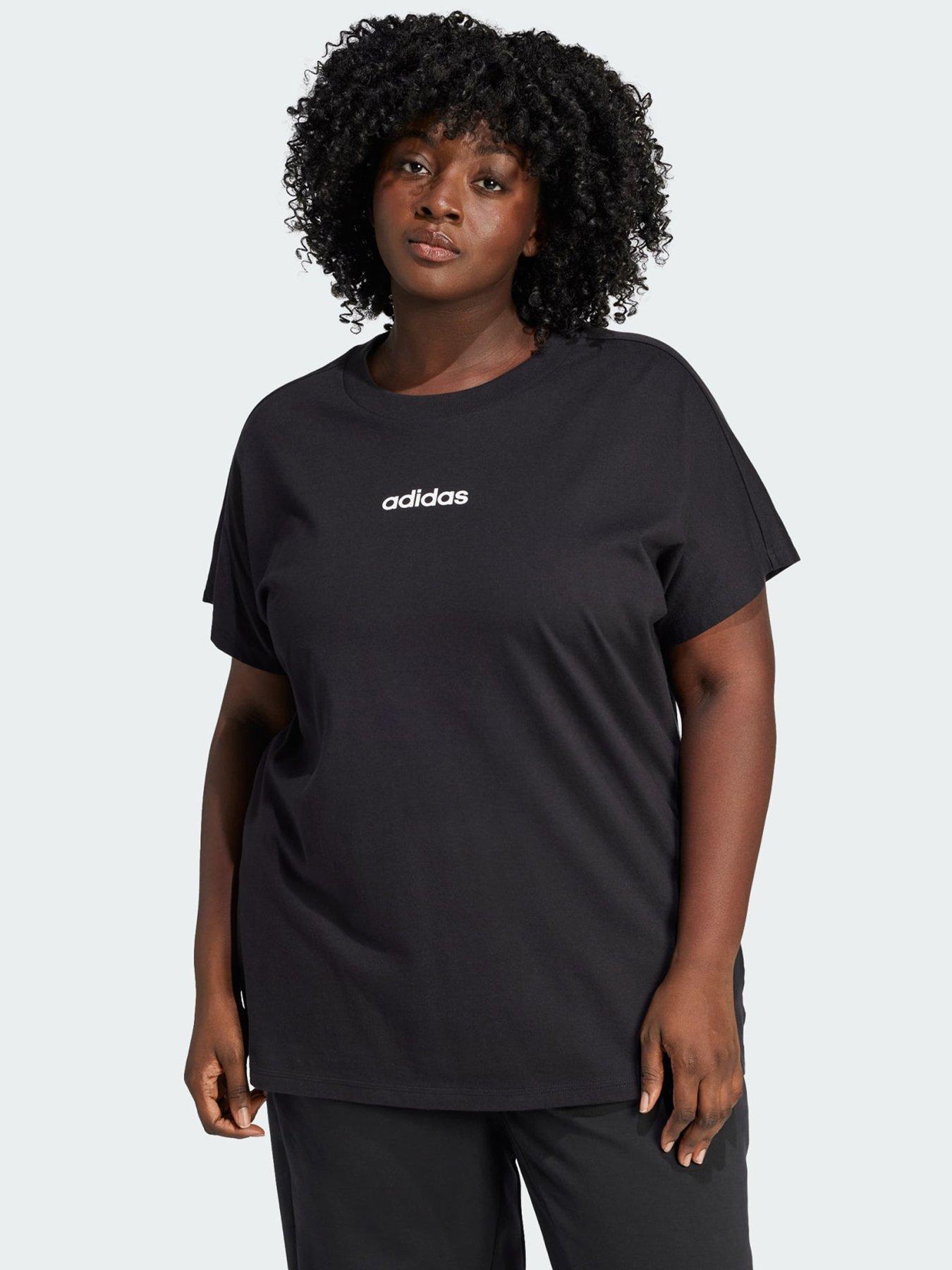 adidas Essentials Linear Cotton Tee (Plus Size)