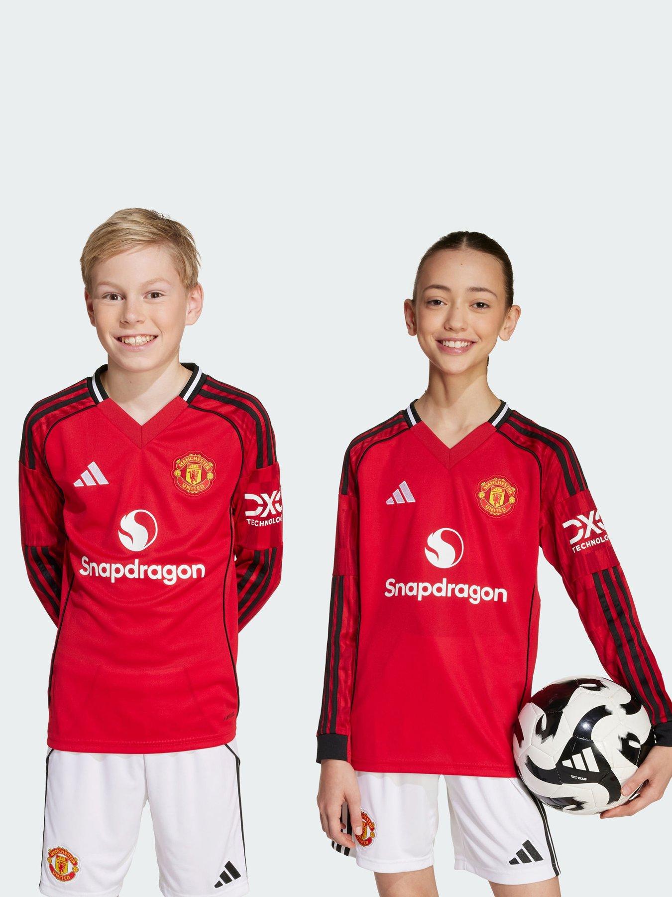adidas Manchester United 25/26 Long Sleeve Home Jersey Kids