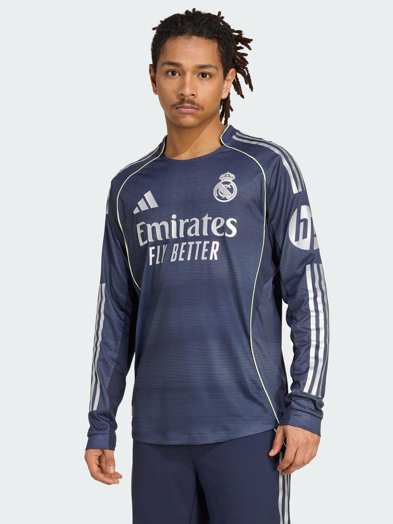 adidas Real Madrid 25/26 Long Sleeve Away Authentic Jersey