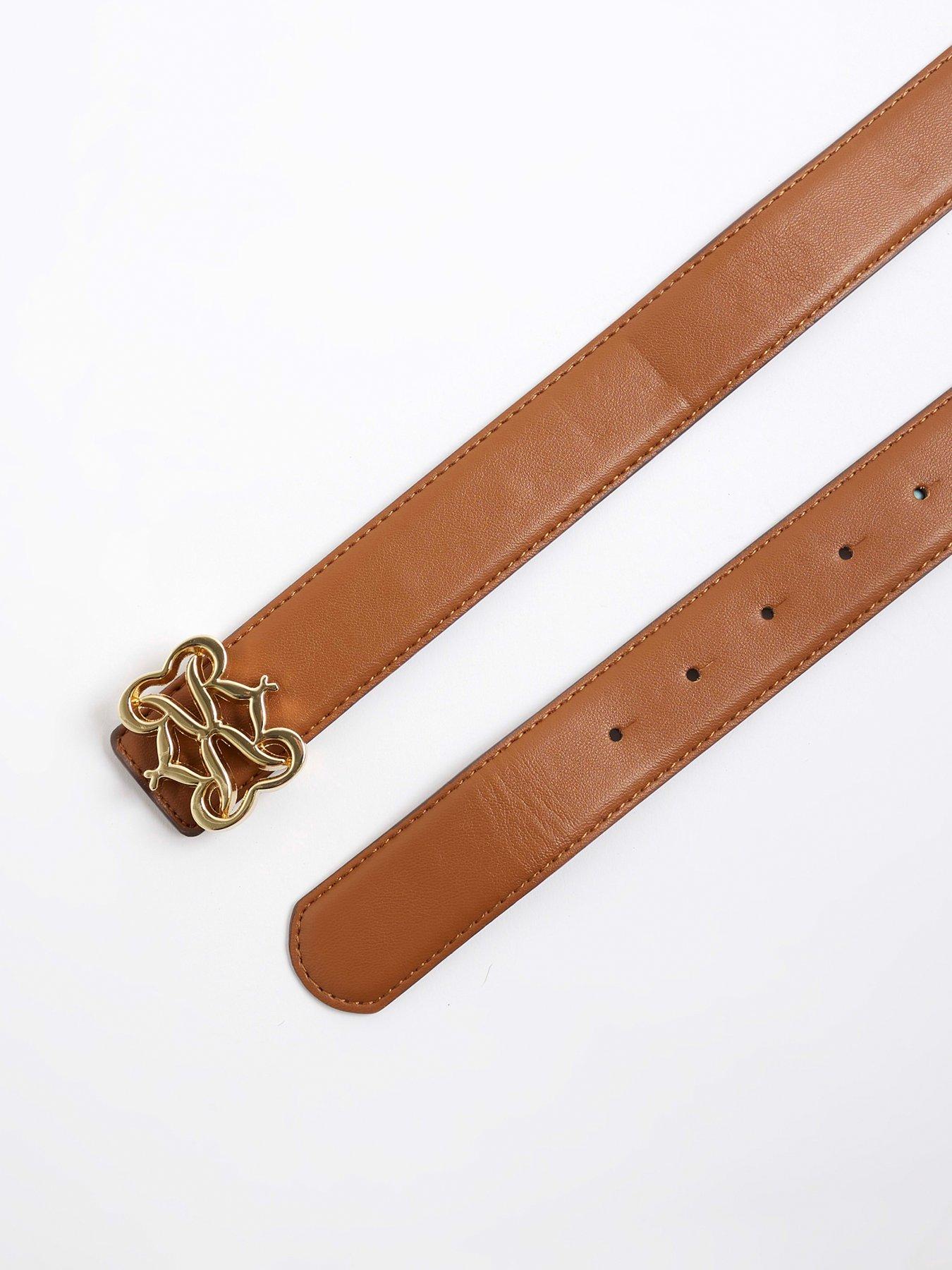 Image 3 of 3 of River Island Ri Swirl Buckle Belt - Brown