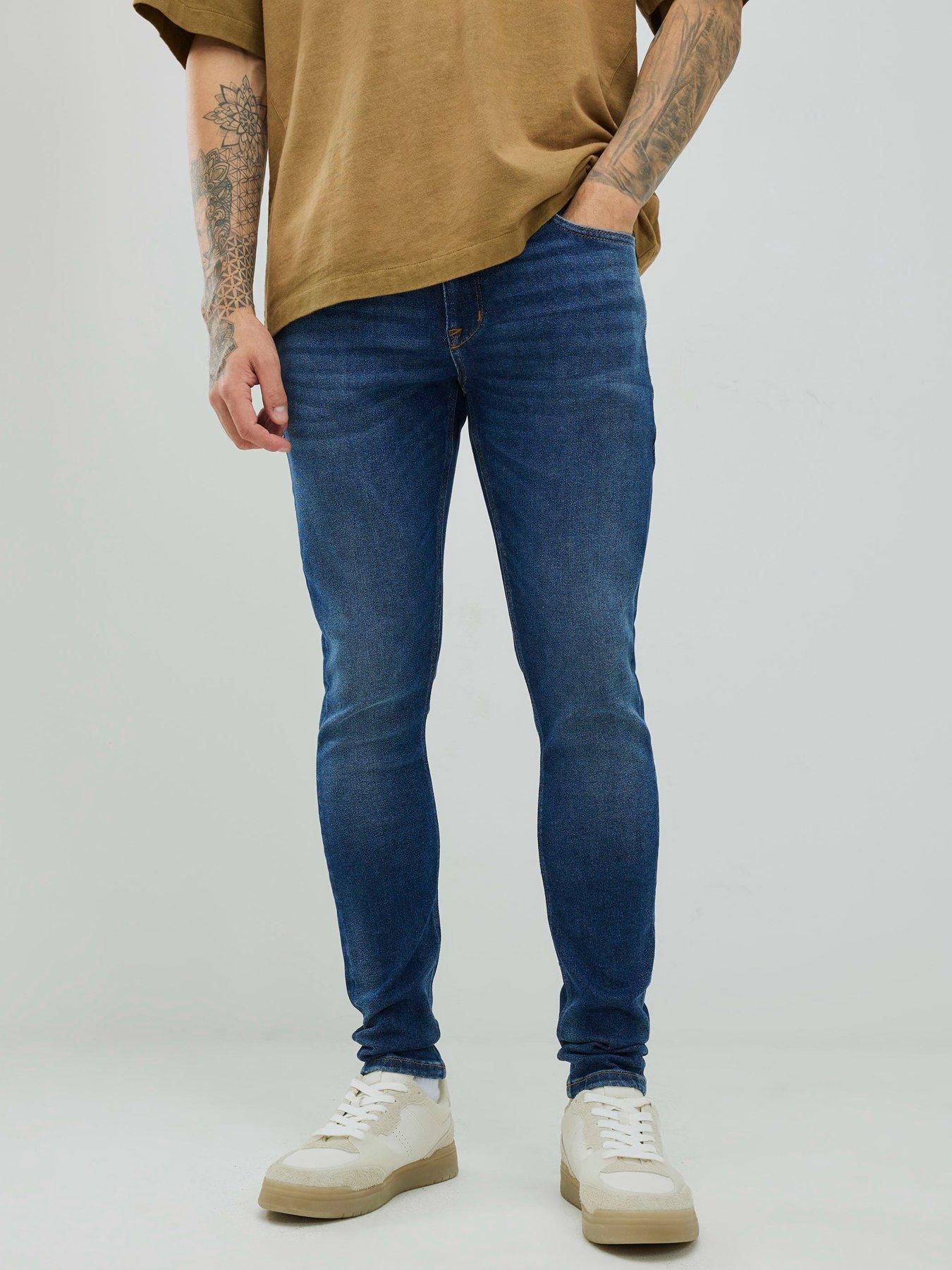 River Island Spray On Jeans - Dark Blue