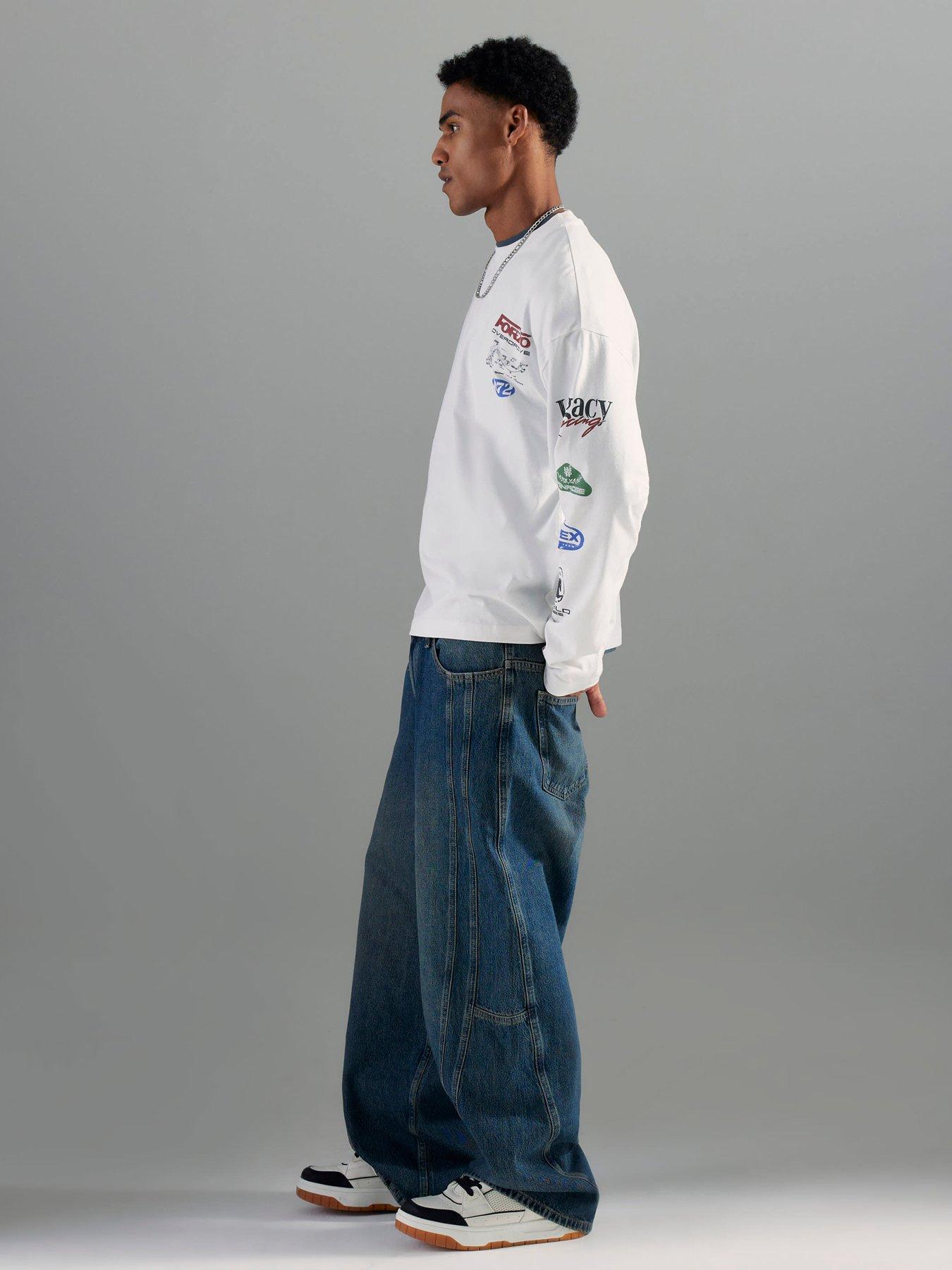 River Island Super Baggy Jeans - Blue