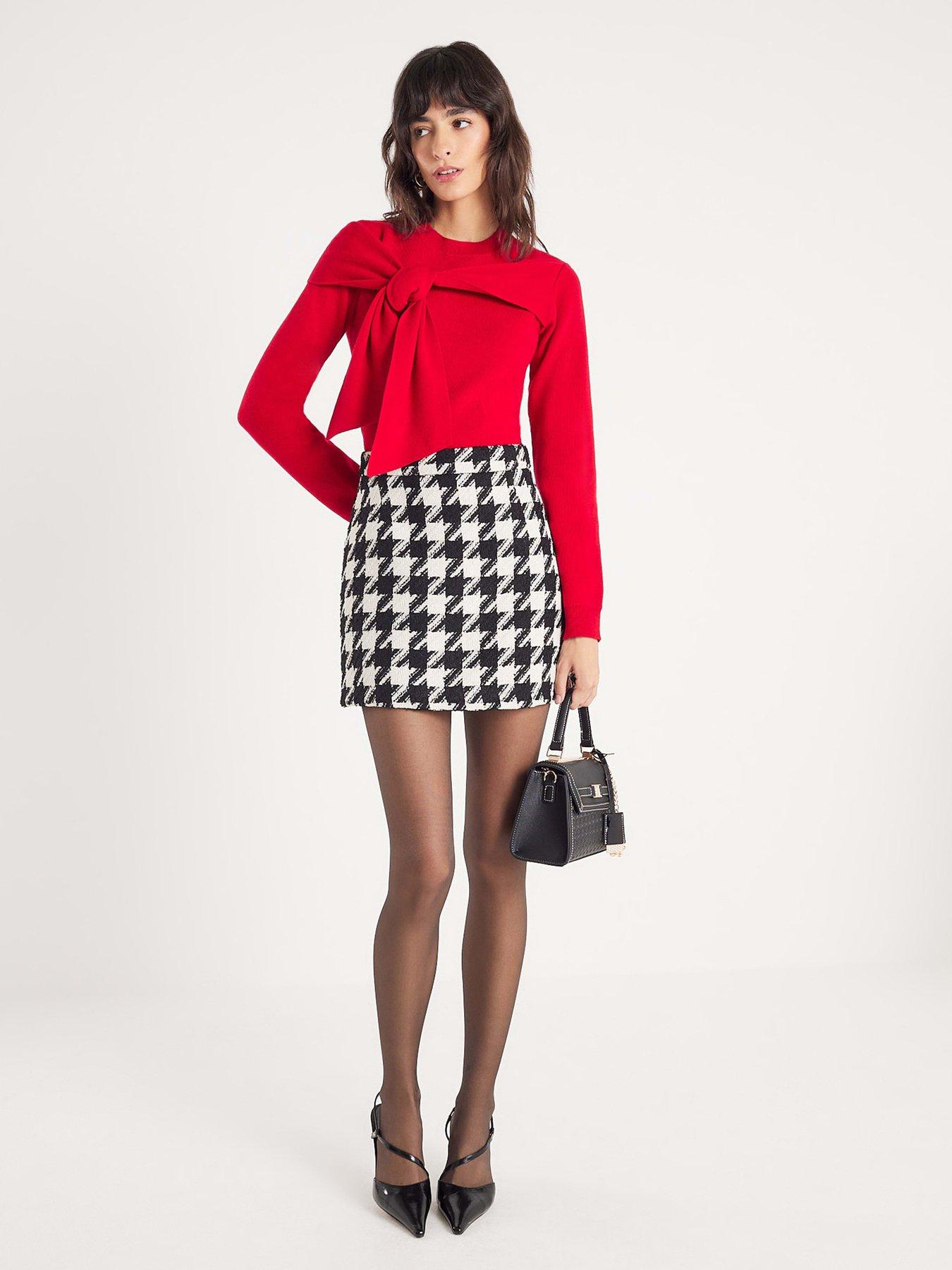 River Island Knit Long Sleeve Bow Jumper - Red