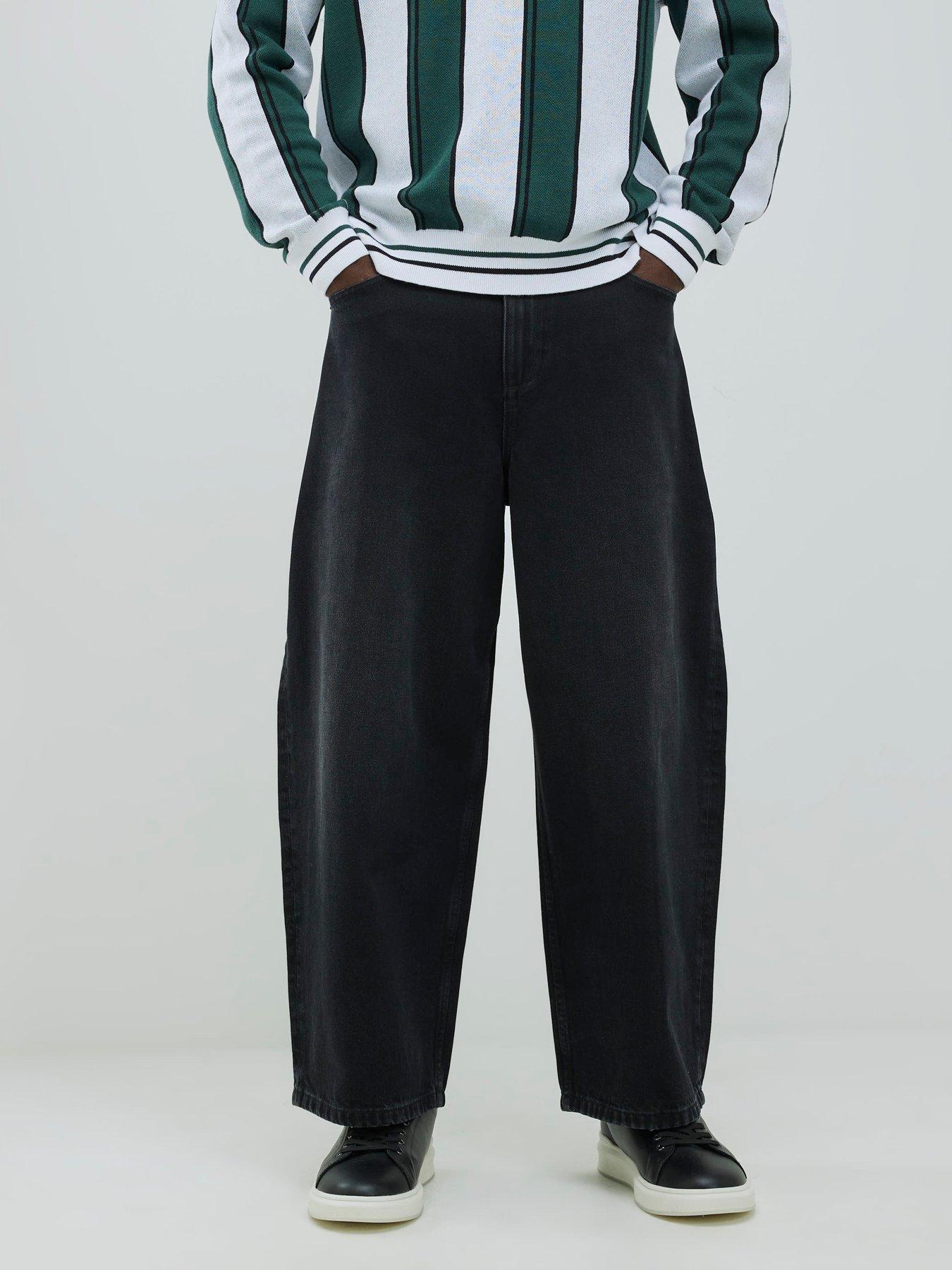 River Island Barrel Leg Jeans - Black