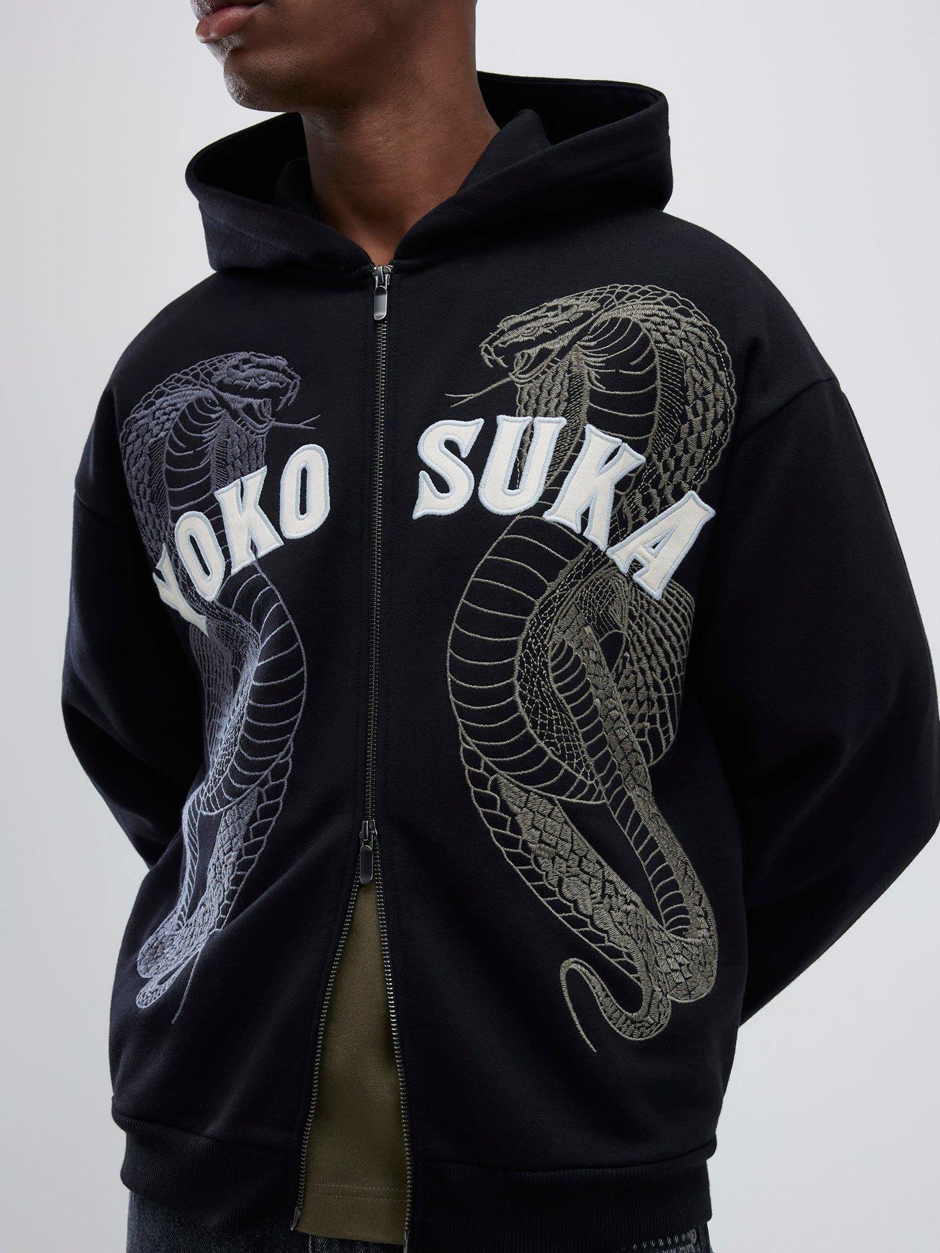 River Island Embroidered Yokosuka Snake Hoodie - Black | Very