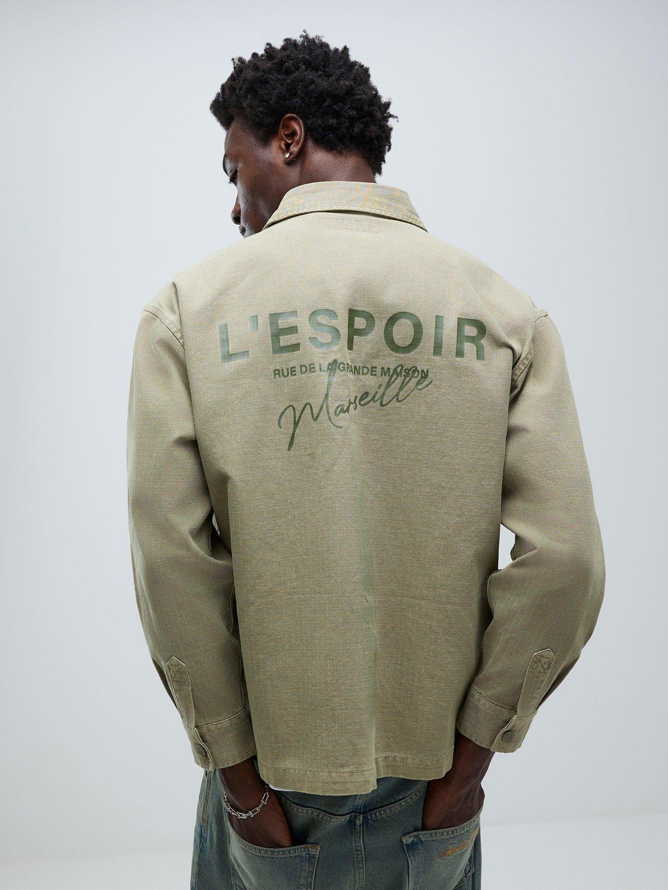 River Island Long Sleeve L'espoir Graphic Overshirt - Green
