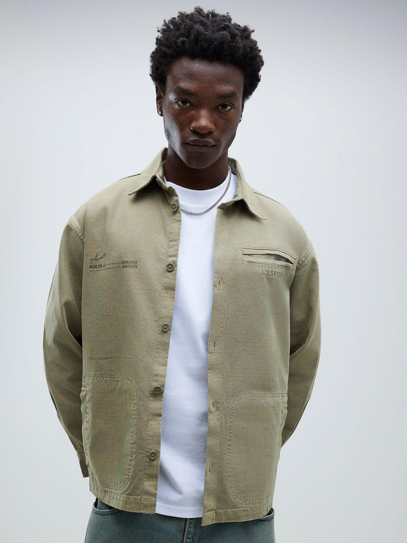 River Island Long Sleeve L'espoir Graphic Overshirt Green Very