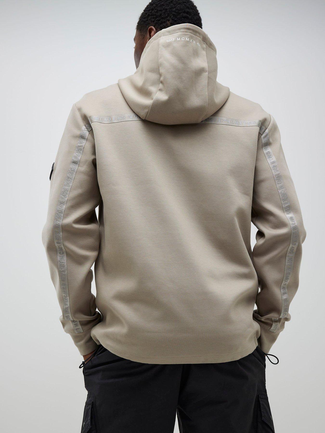 Image 2 of 4 of River Island Slim Fit Zip Through Hoodie - Beige