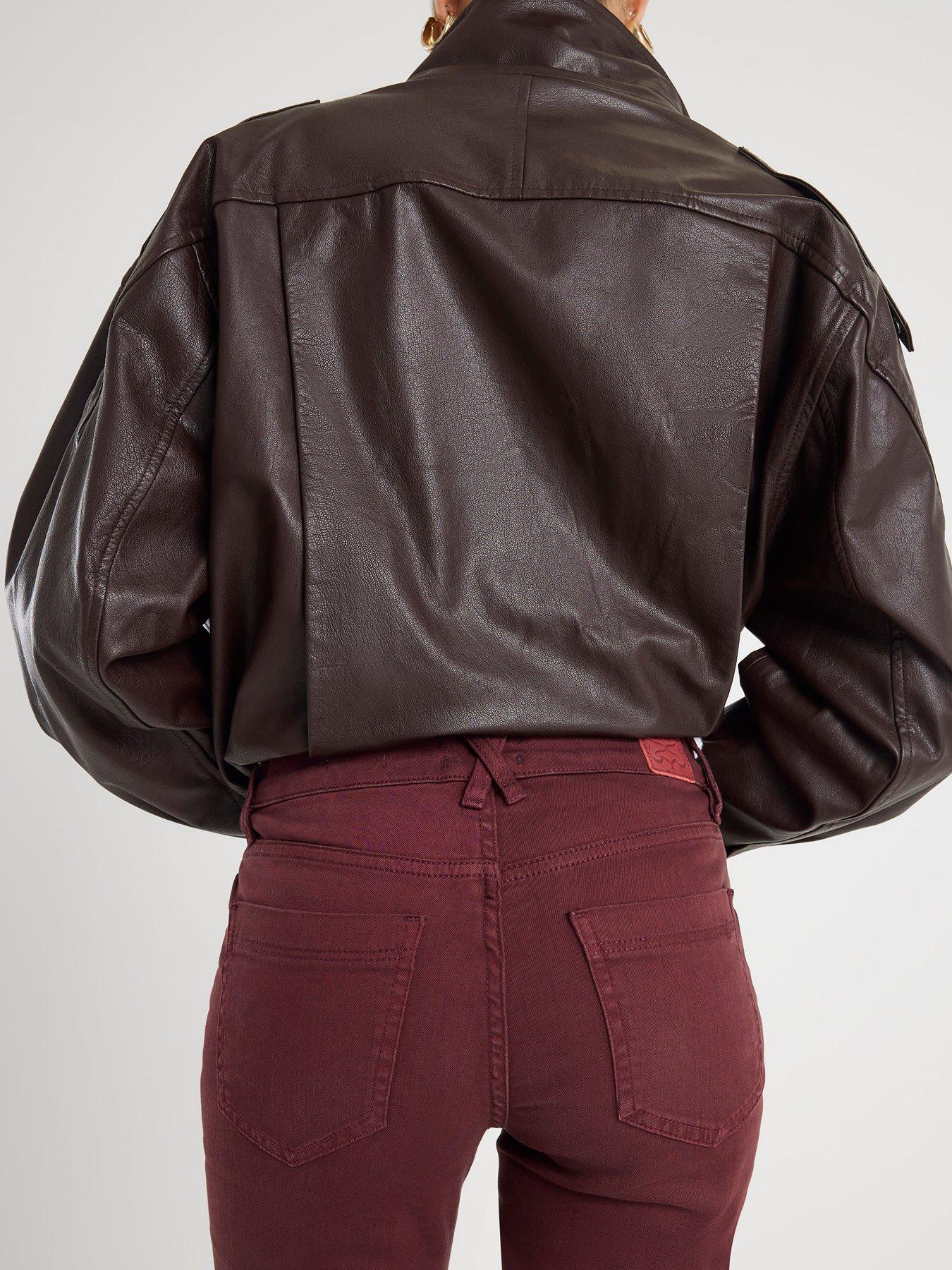 Image 2 of 4 of River Island Mid Rise Bootcut Jeans - Red