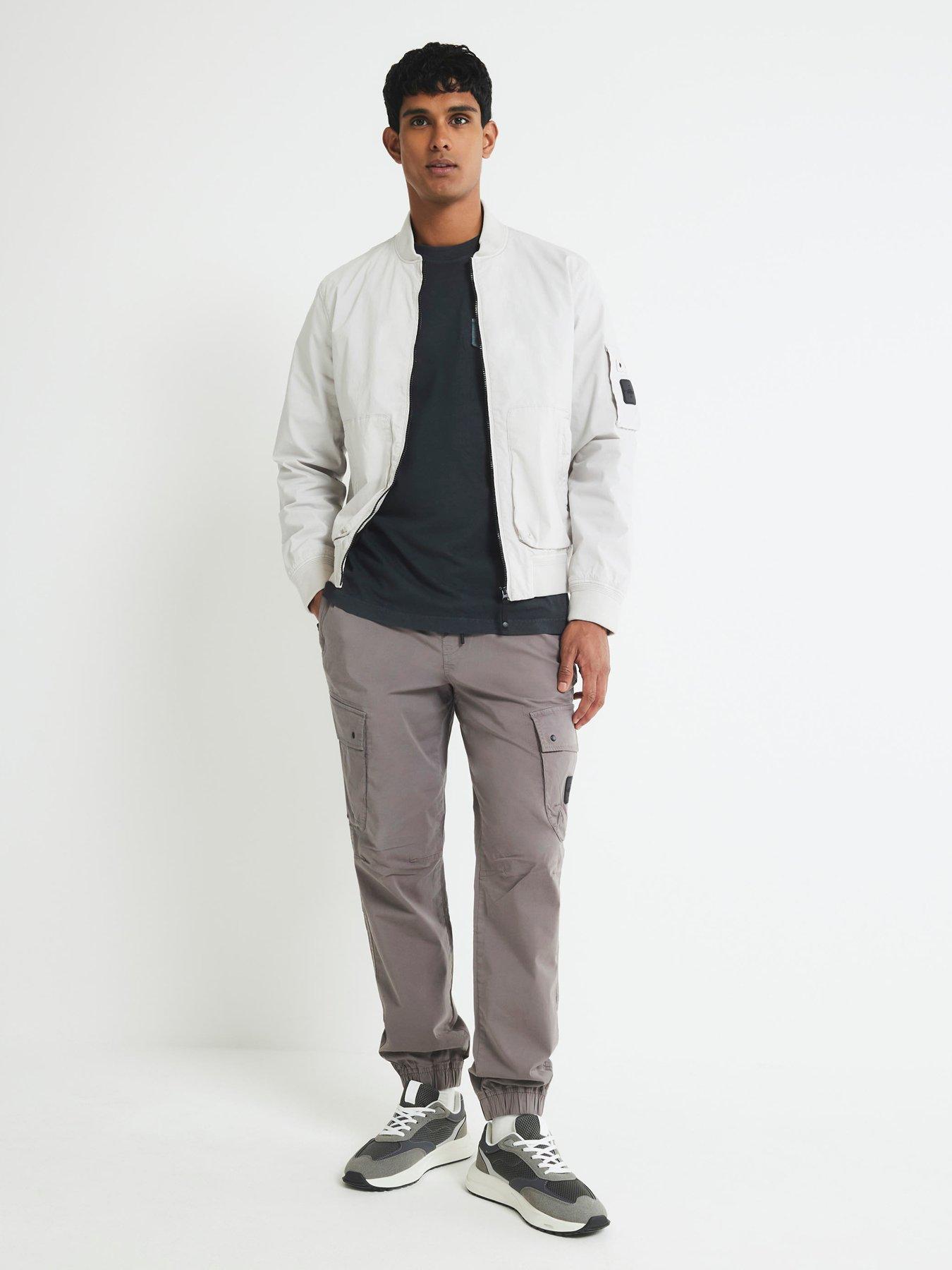 River Island Regular Fit Cargo Trousers - Grey