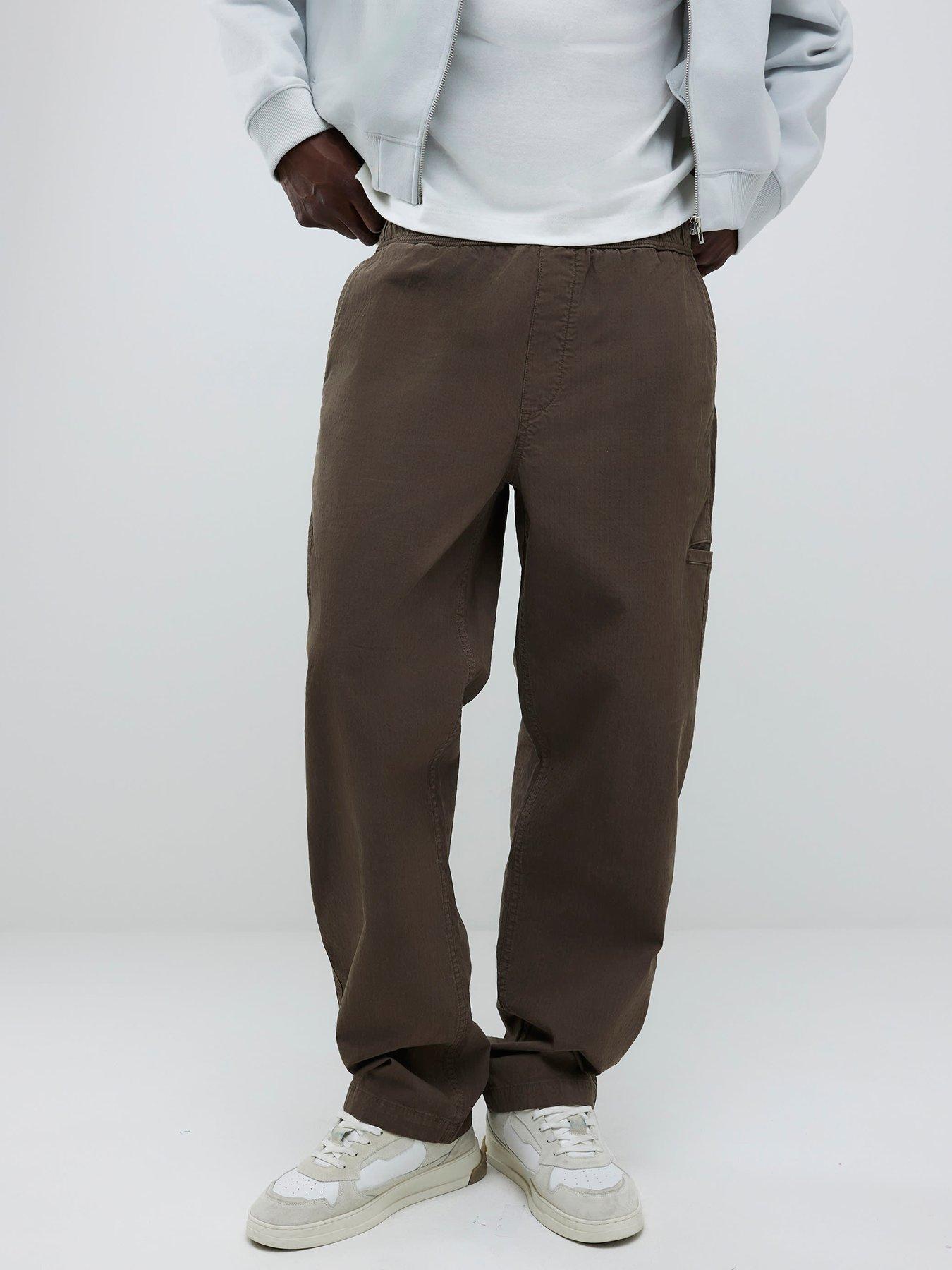 River Island Loose Fit Pull On Trousers - Brown