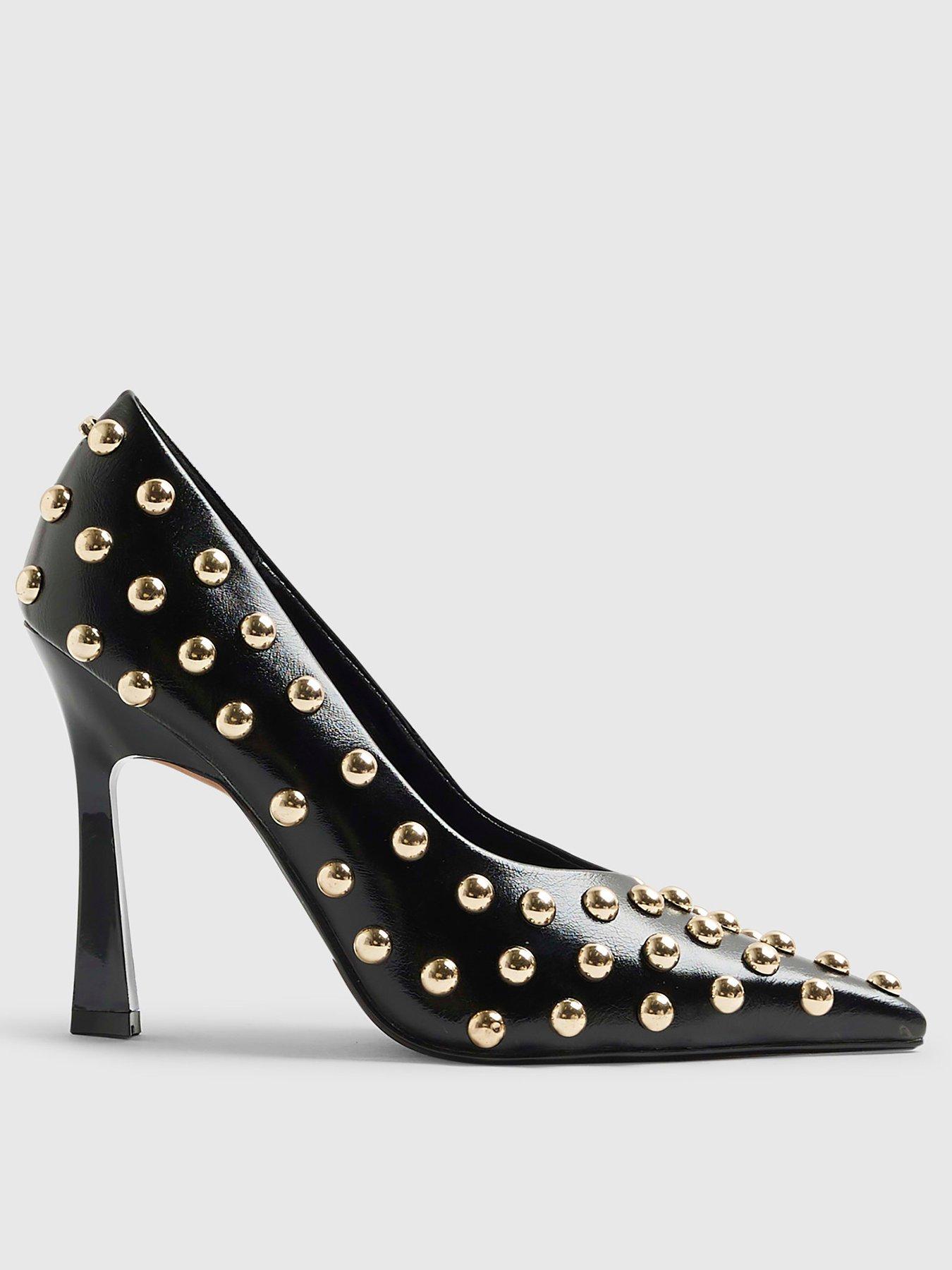 River Island Studded Court Heels - Black