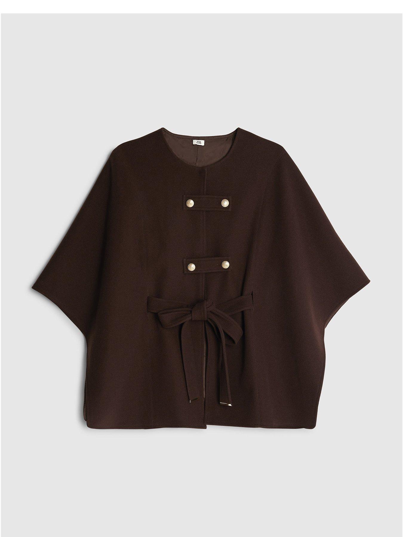River Island Belted Cape - Brown