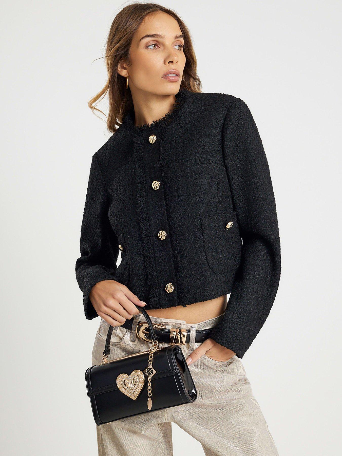 River Island Heart Lock Cross Body Bag - Black