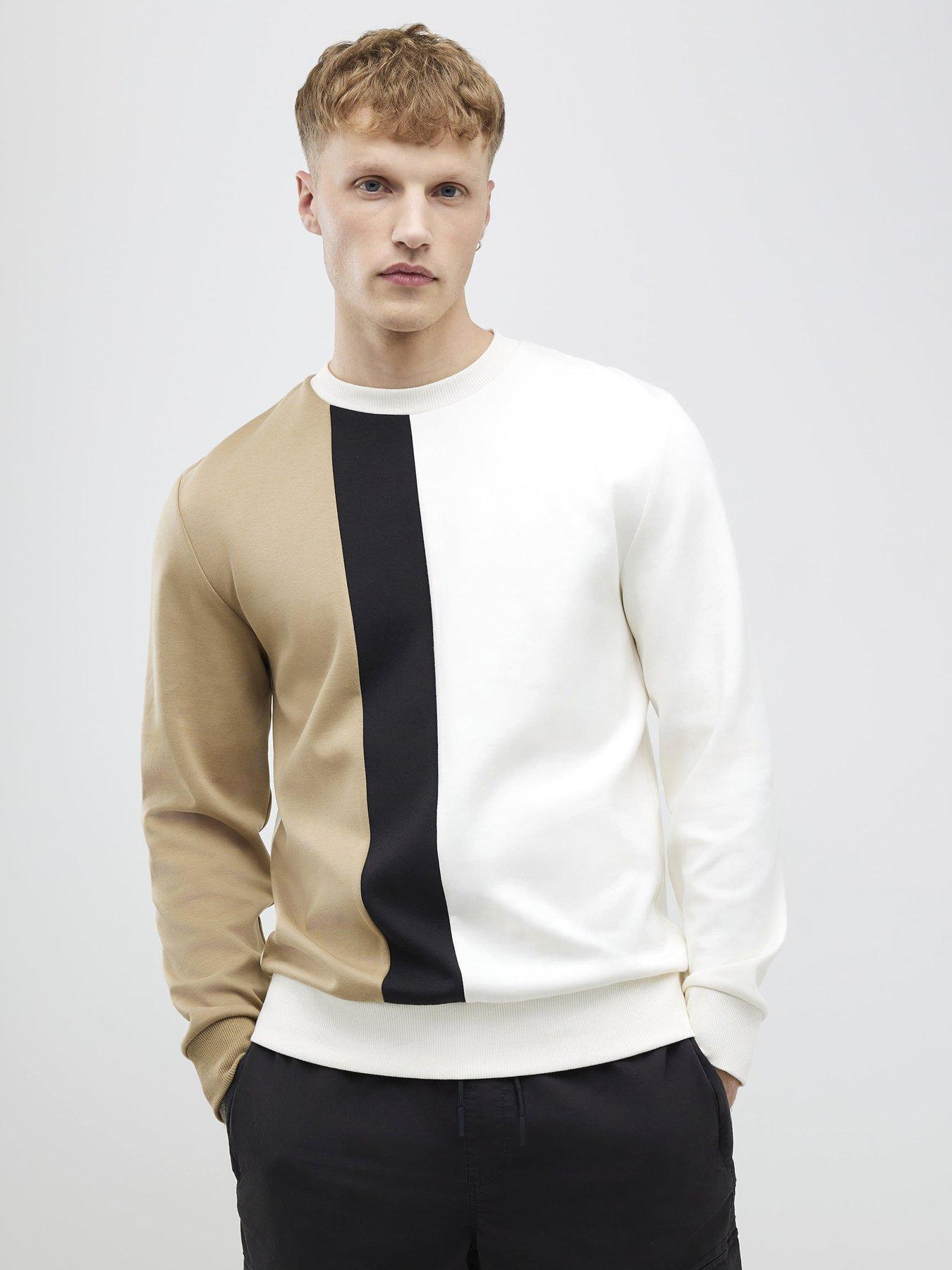 River Island Regular Fit Colour Block Sweatshirt - Natural