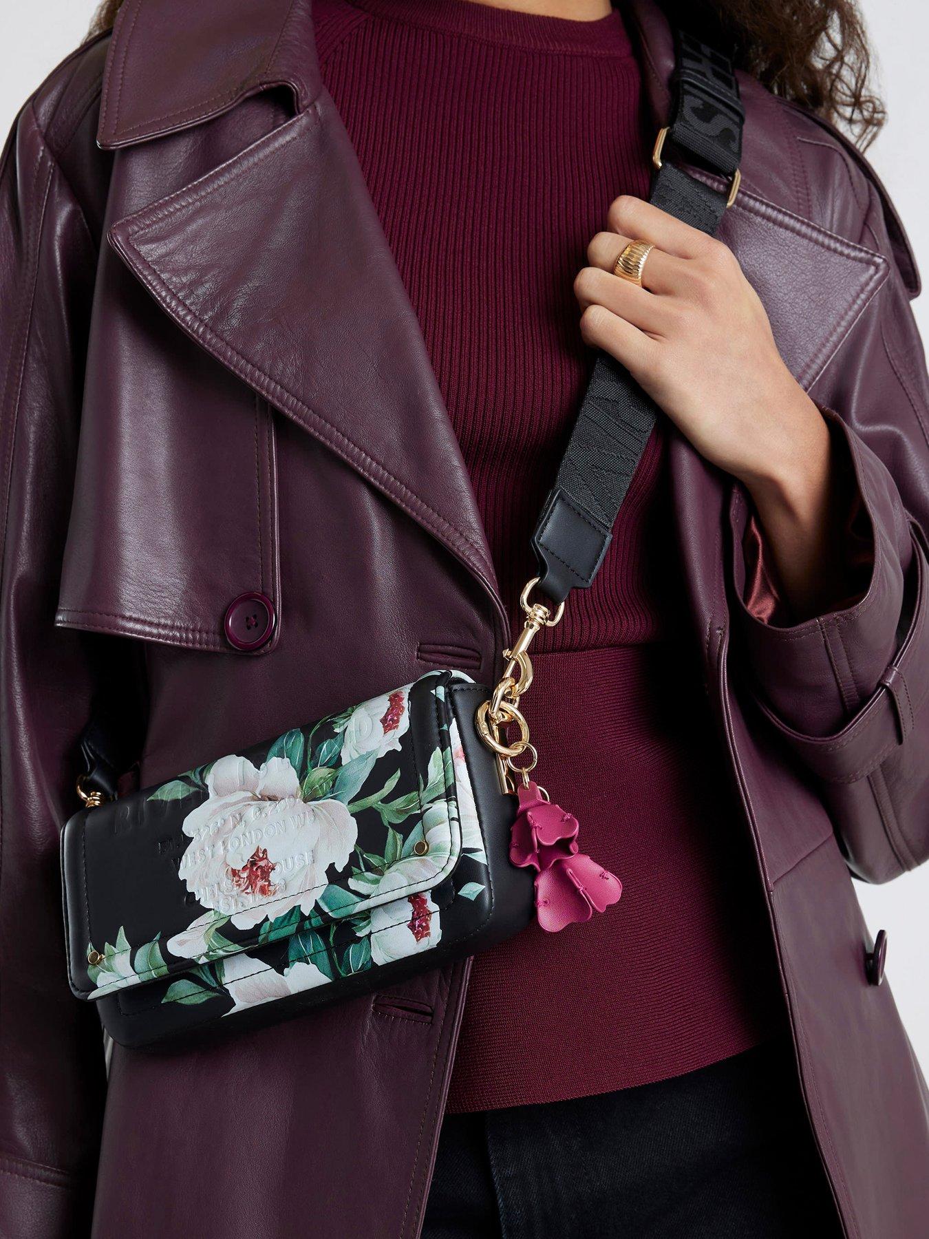 River Island Floral Cross Body Bag - Black