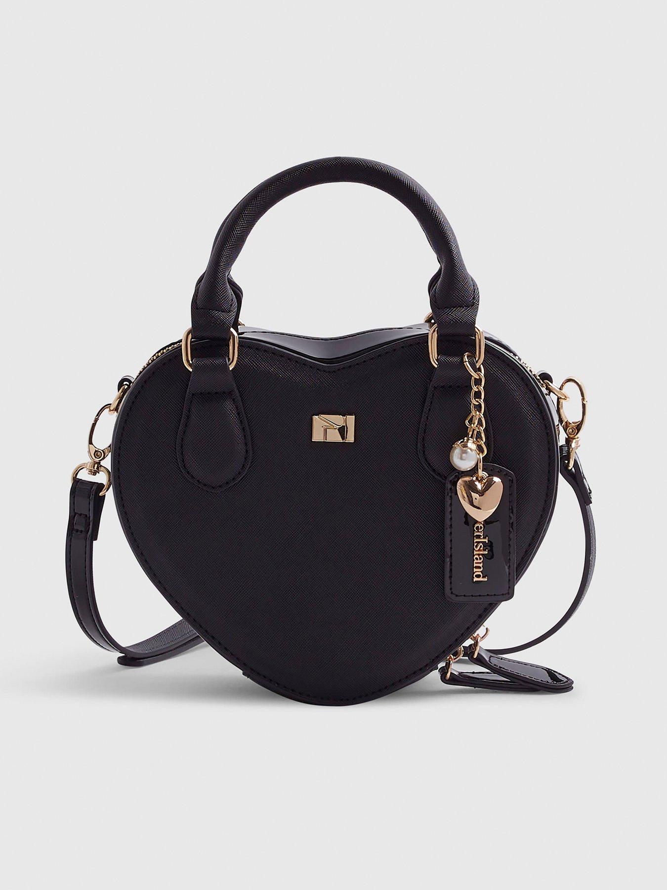 River Island Heart Cross Body Bag - Black