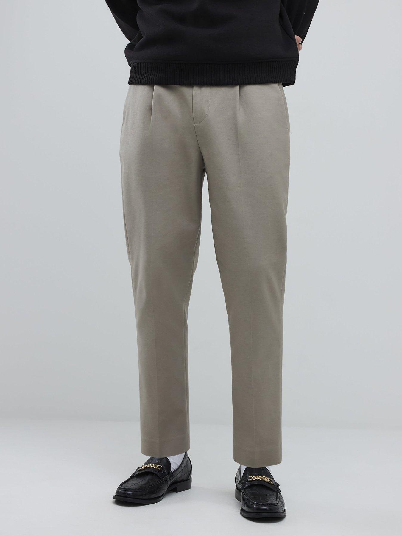 River Island Tapered Fit Chino Trousers - Natural