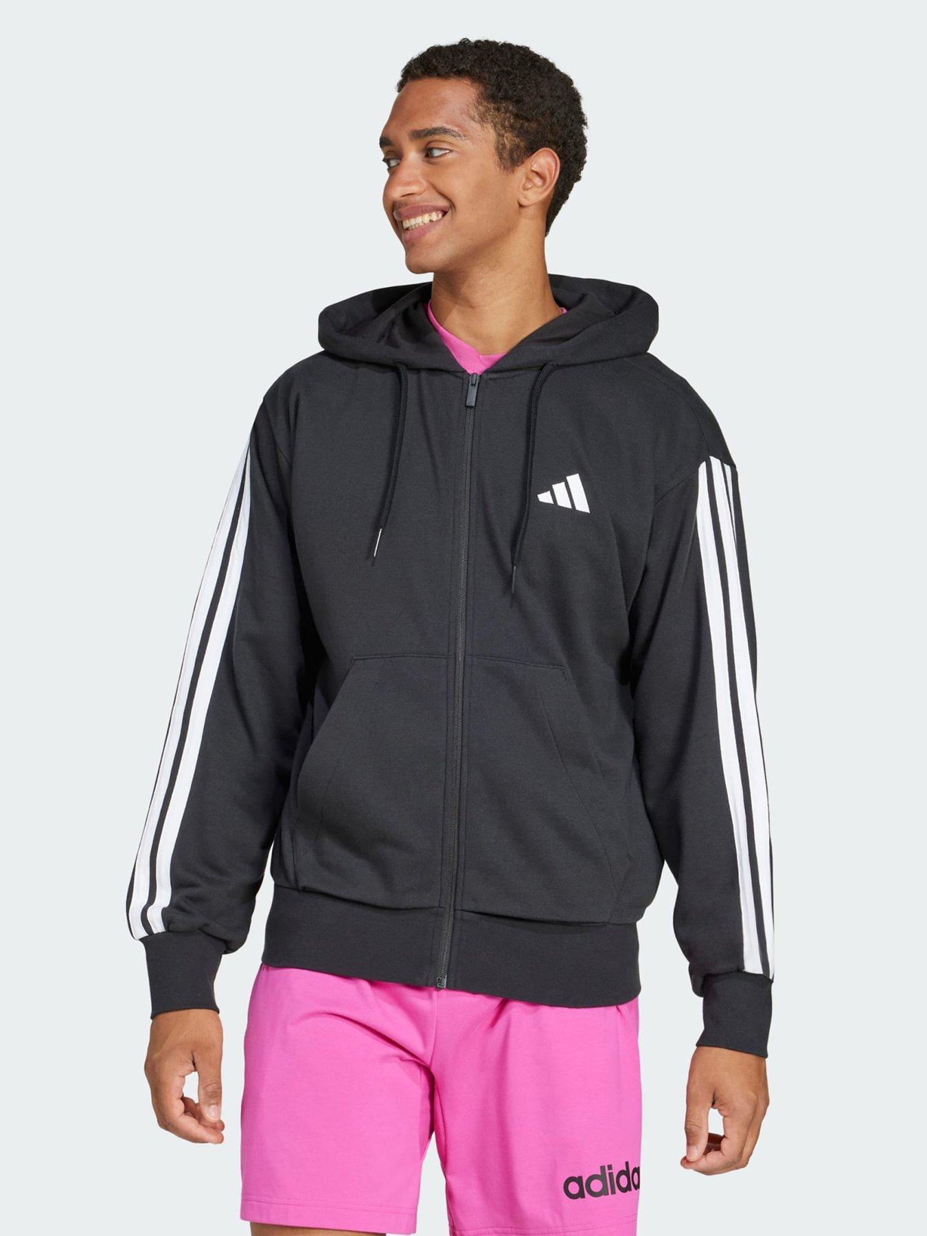 adidas Essentials 3-Stripes French Terry Full-Zip Hoodie