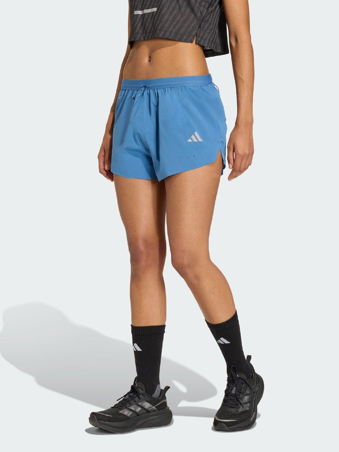 adidas ADI365 Climacool+ 2 Pocket Shorts, Blue, Size L, Inside Leg Regular, Women