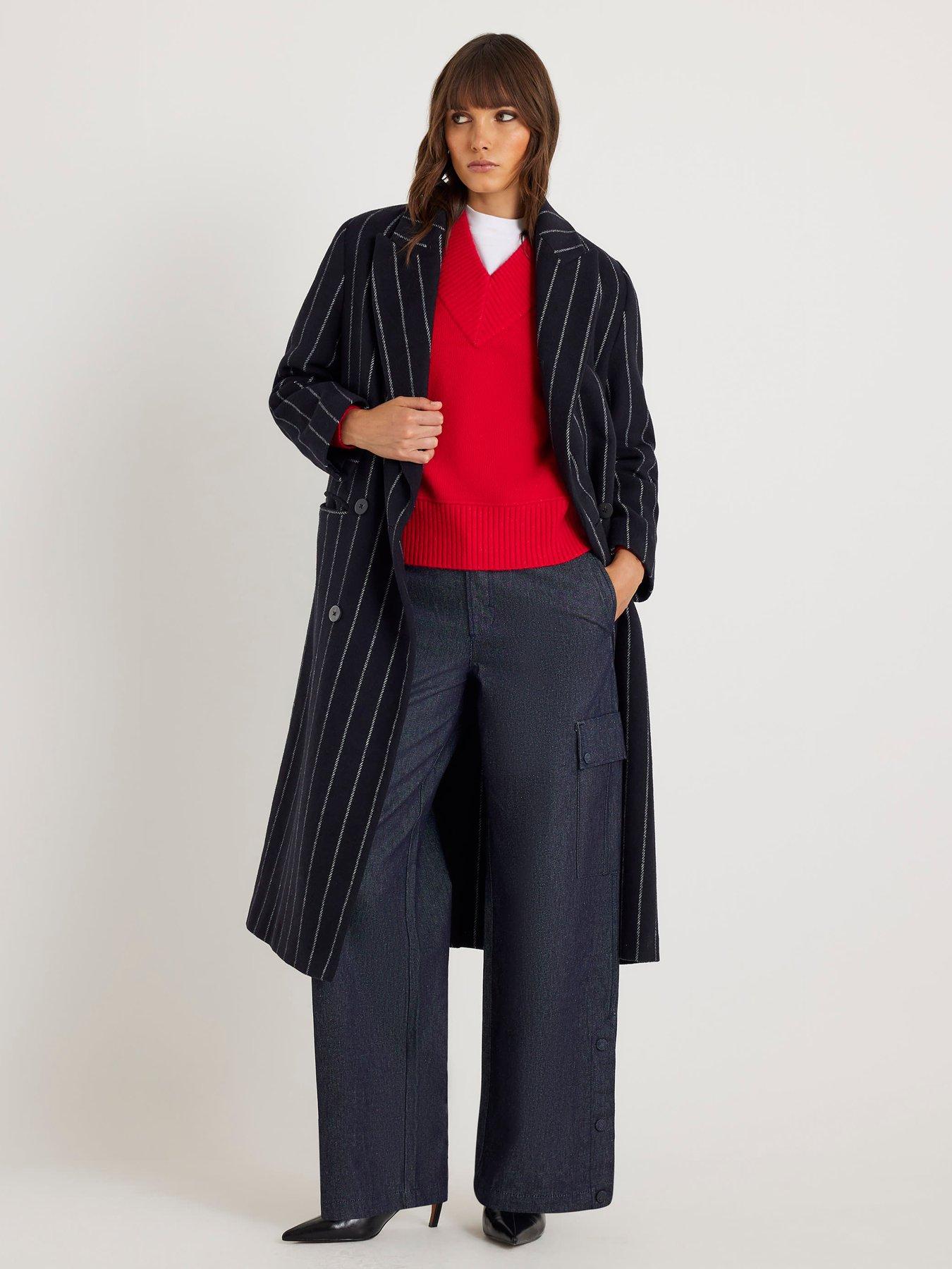 River Island Cargo Wide Leg Jeans - Blue