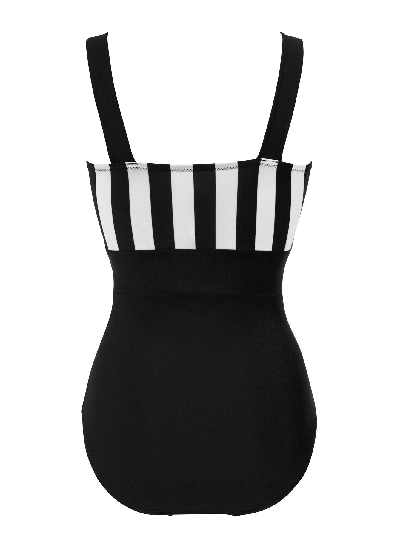 Image 4 of 4 of Pour Moi Petite Palm Springs Colour Block Tummy Control Swimsuit